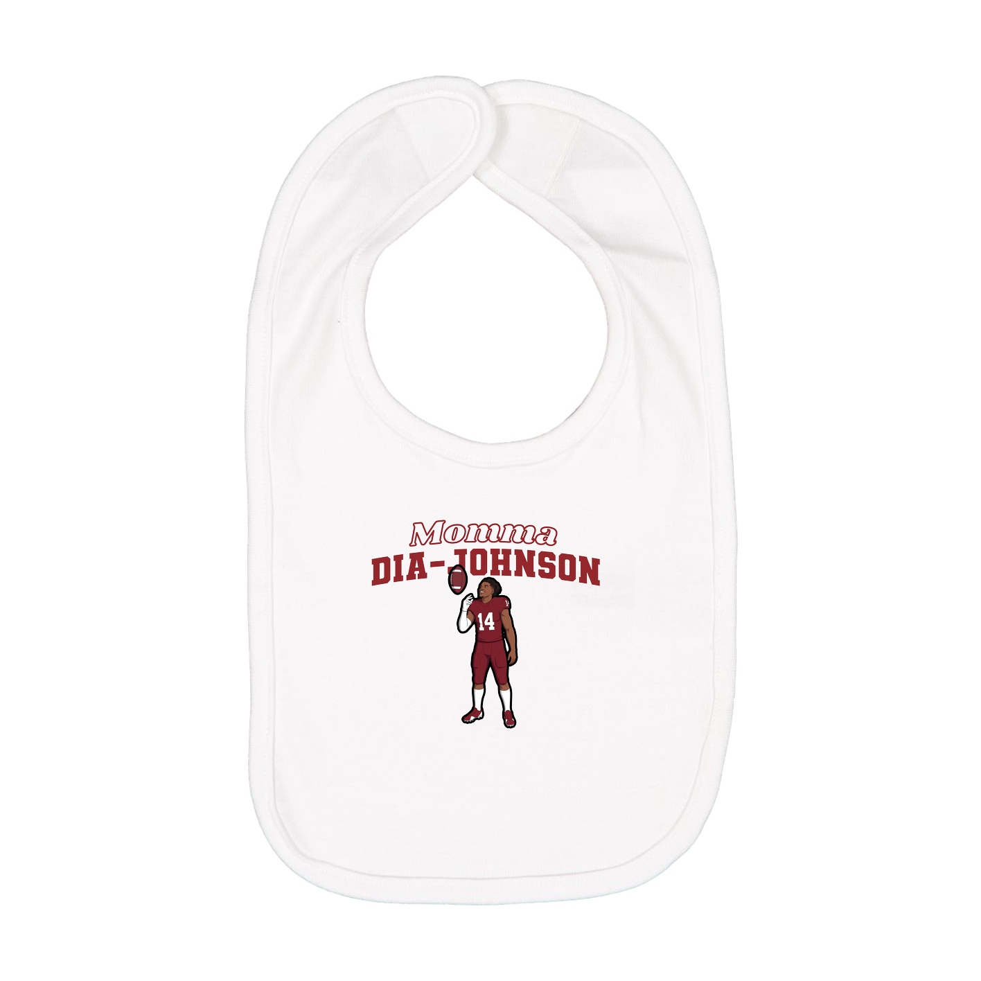 Infant Bib — Mothers Day Block in White