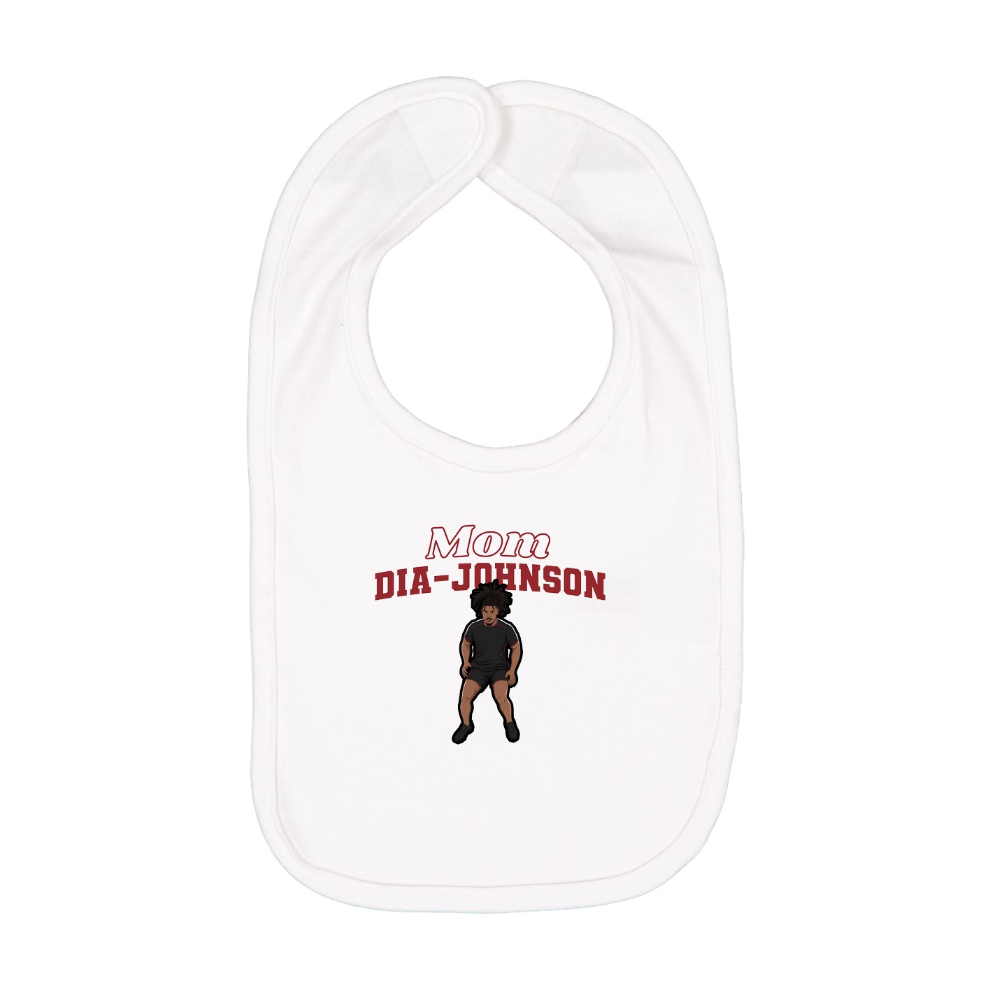 Infant Bib — Mothers Day Block in White