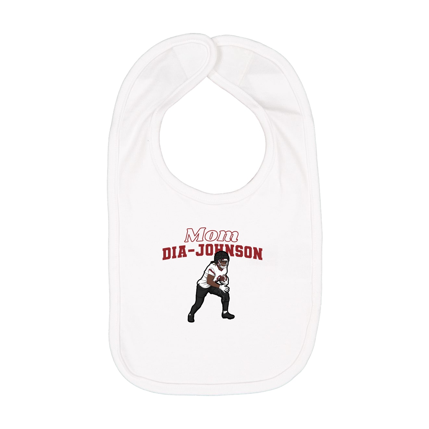 Infant Bib — Mothers Day Block in White
