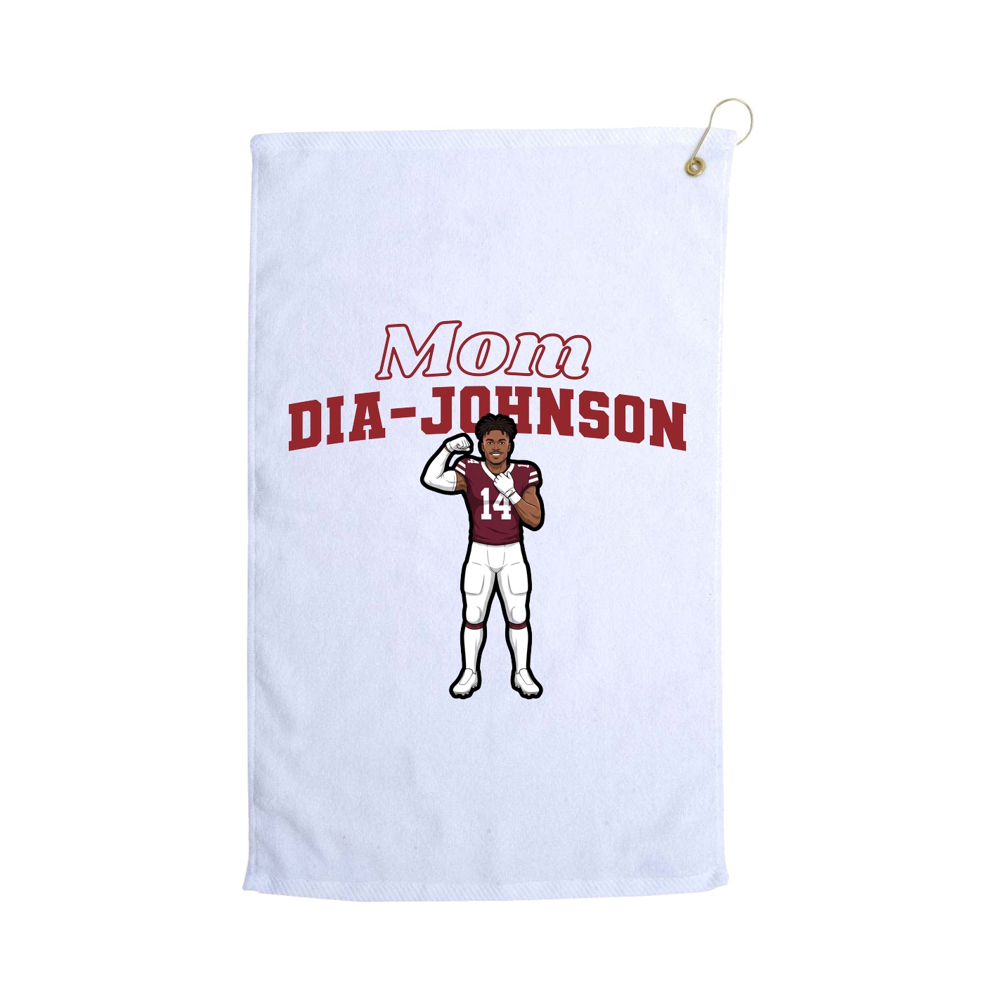 Golf Towel — Mothers Day Block in White
