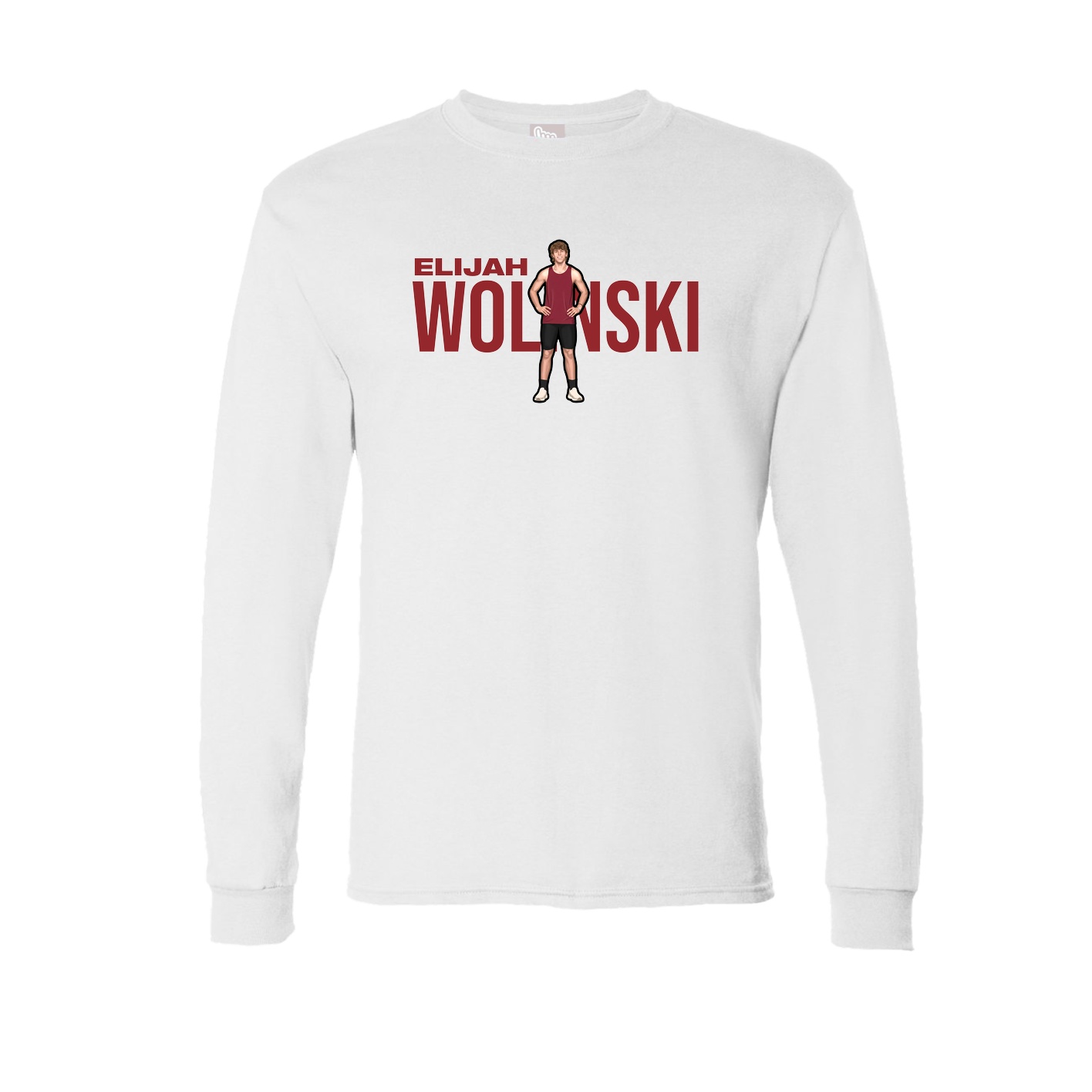 Long Sleeve Tee — Player Name in White