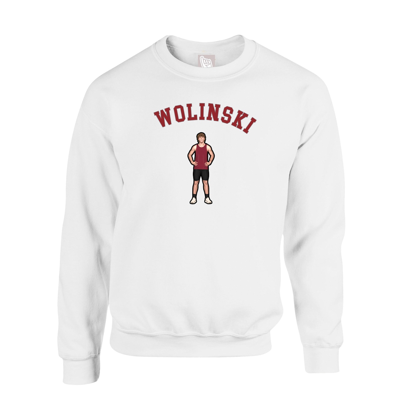 Fleece Crew — Shirsey Arch in White