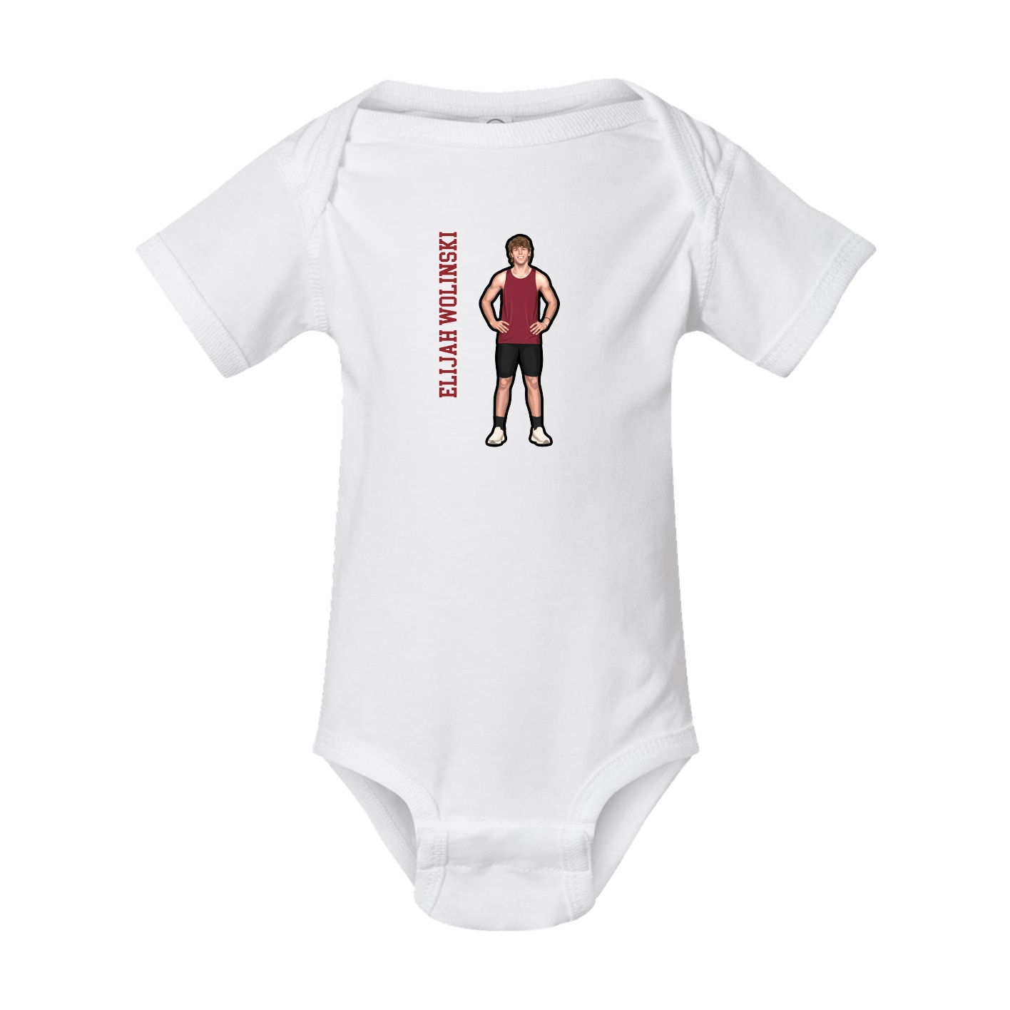 Baby Onesie — Name Vertical in White
