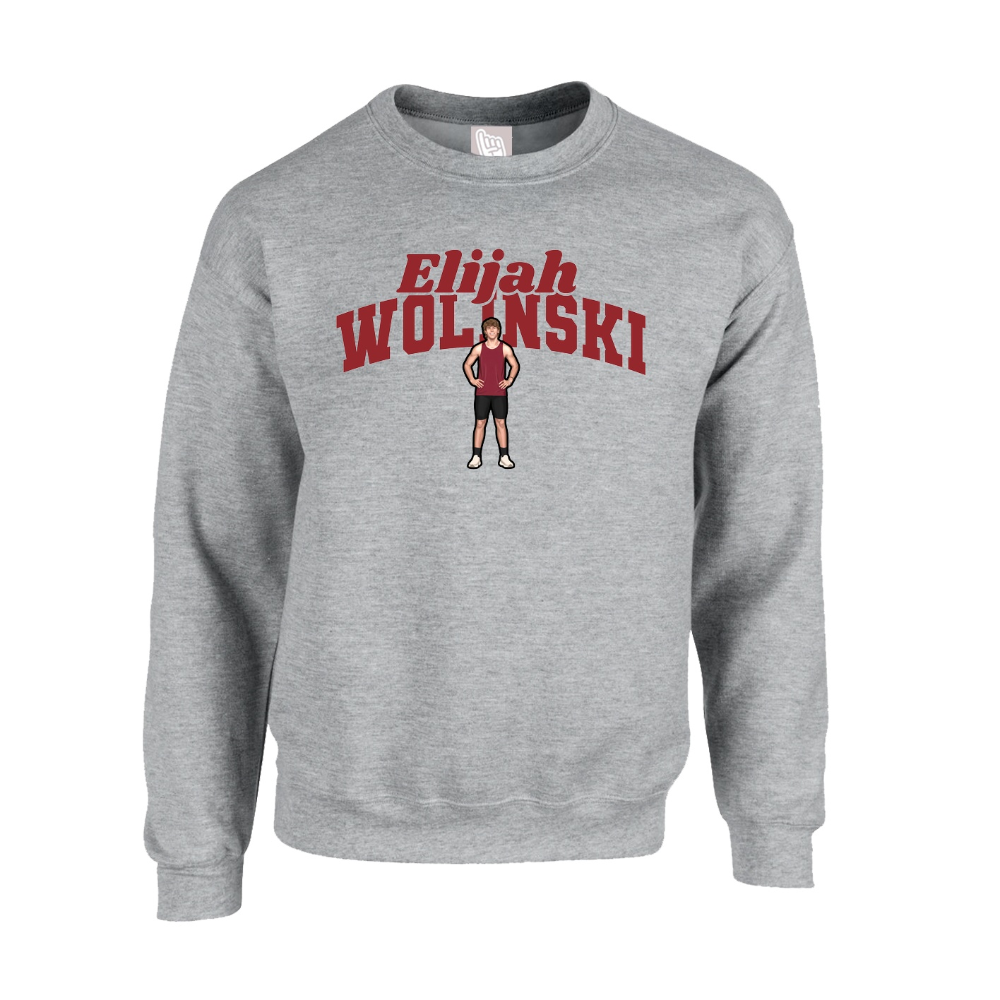 Fleece Crew — Signature Arch in Grey