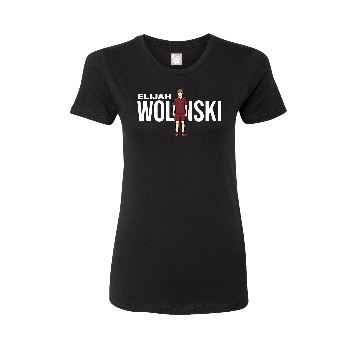Fitted Women's Tee — Player Name in Black