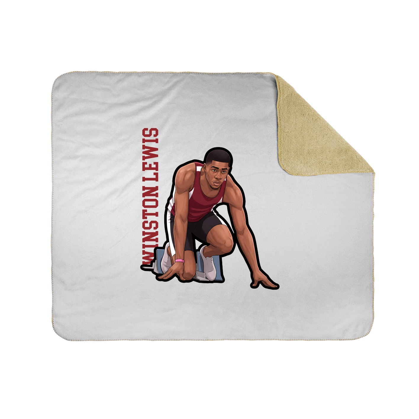 Throw Blanket — Name Vertical in White