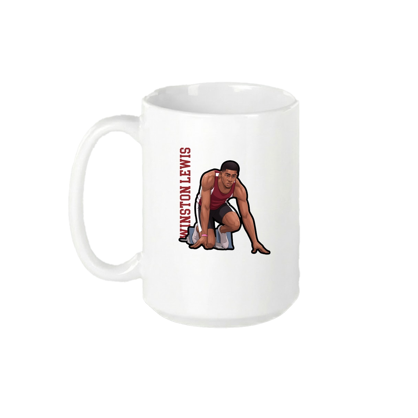 15oz Coffee Mug — Name Vertical in White