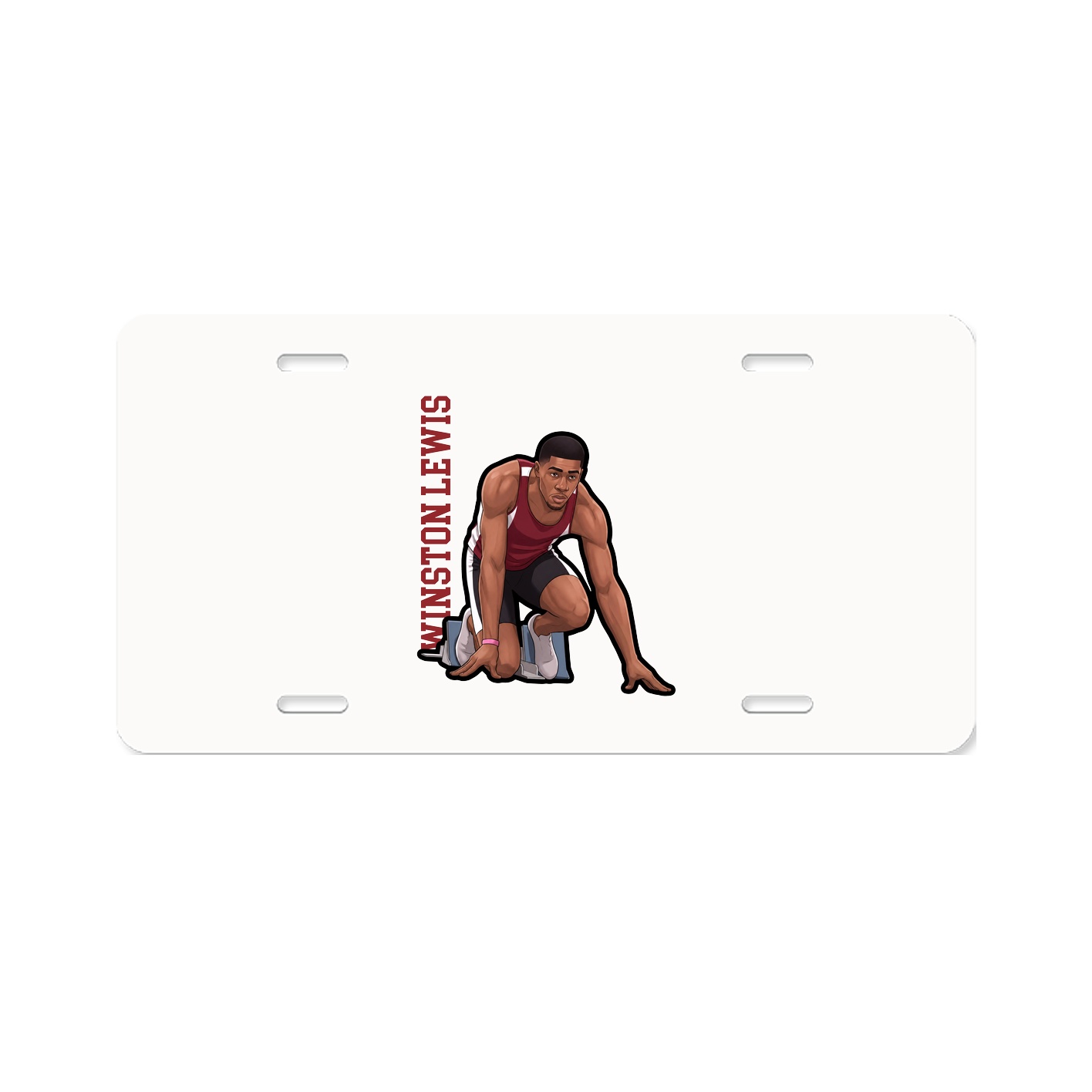 License Plate — Name Vertical in Classic