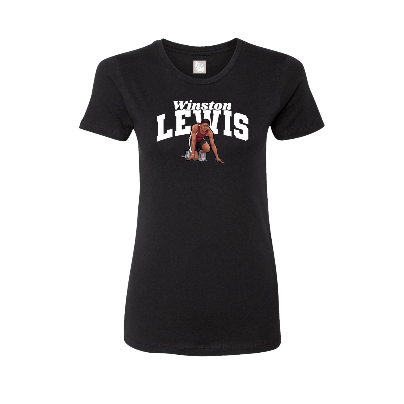 Fitted Women's Tee — Signature Arch in Black