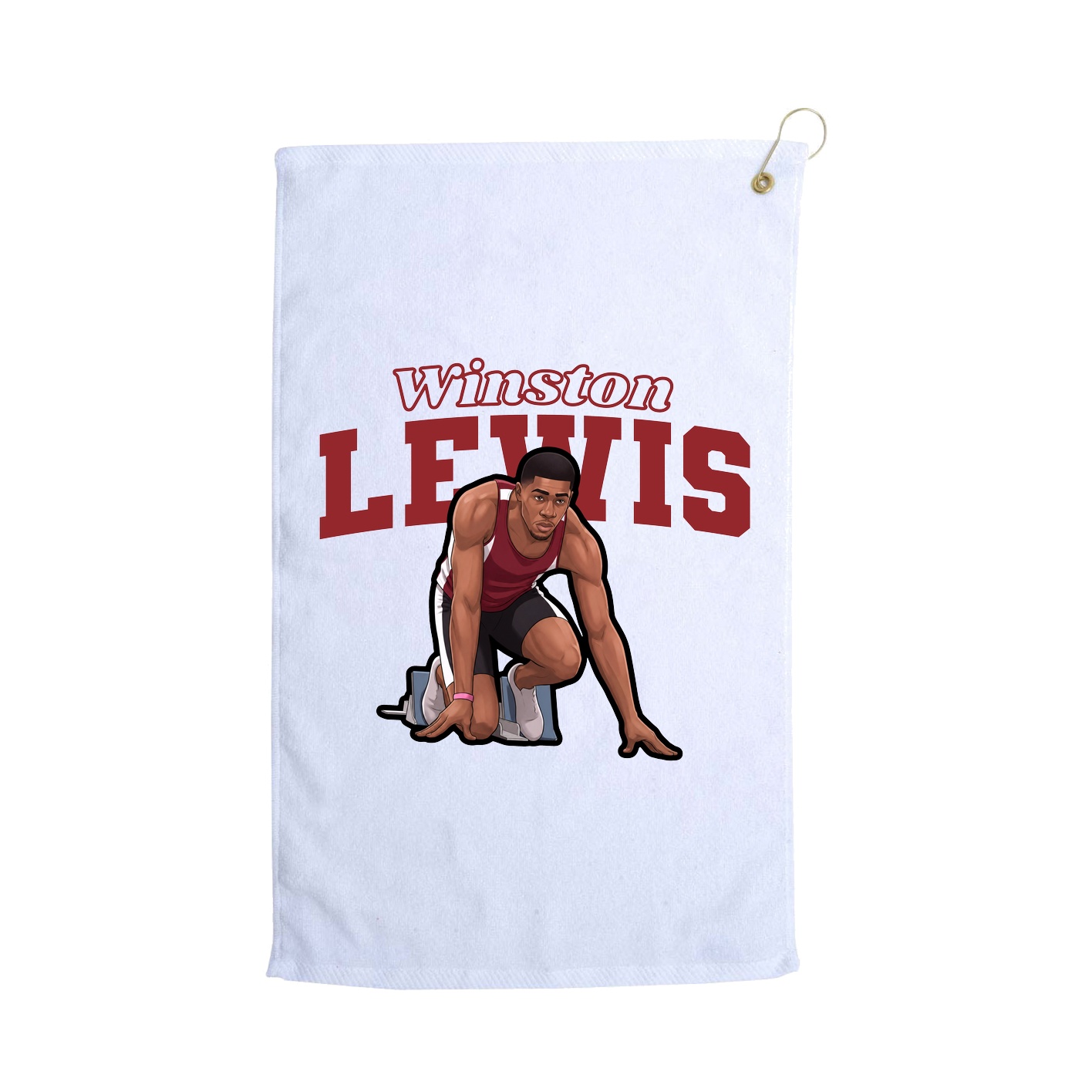 Golf Towel — Name Arch in White