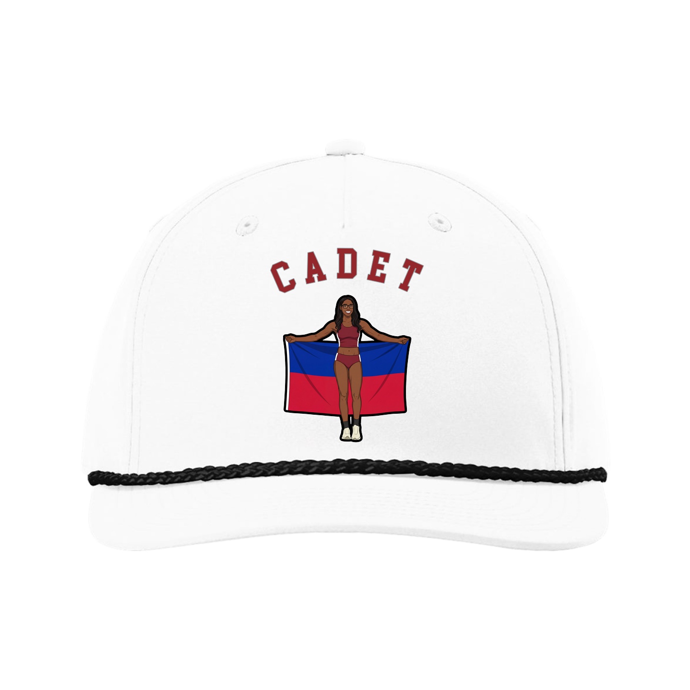 Five-Panel Classic Rope Cap — Shirsey Arch in White