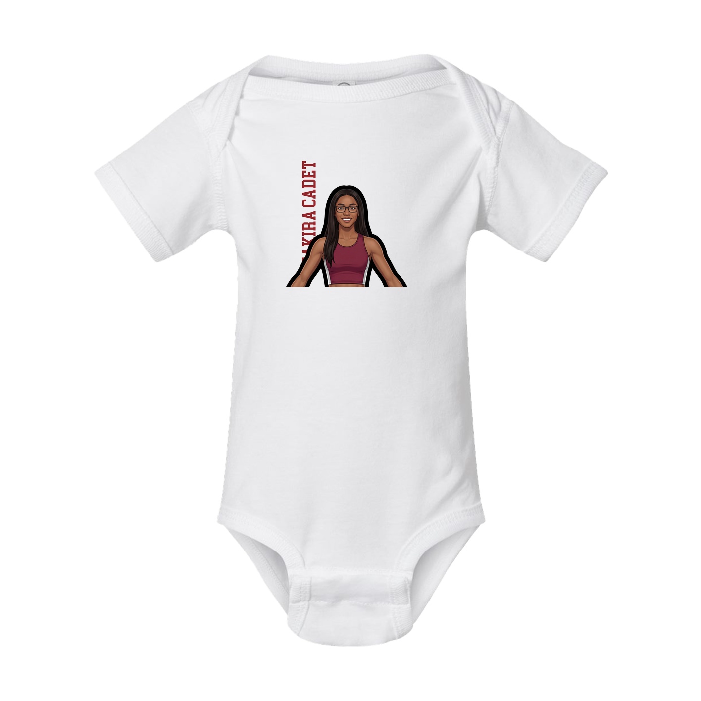 Baby Onesie — Name Vertical in White