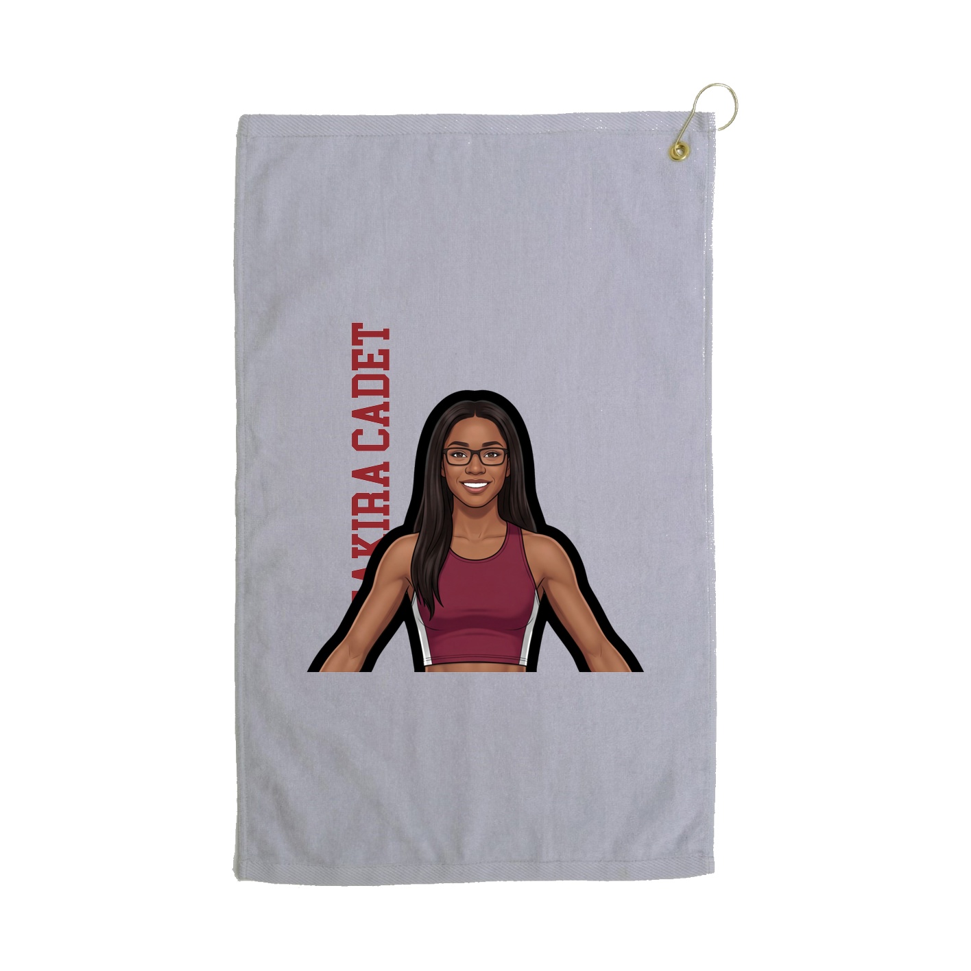 Golf Towel — Name Vertical in Grey
