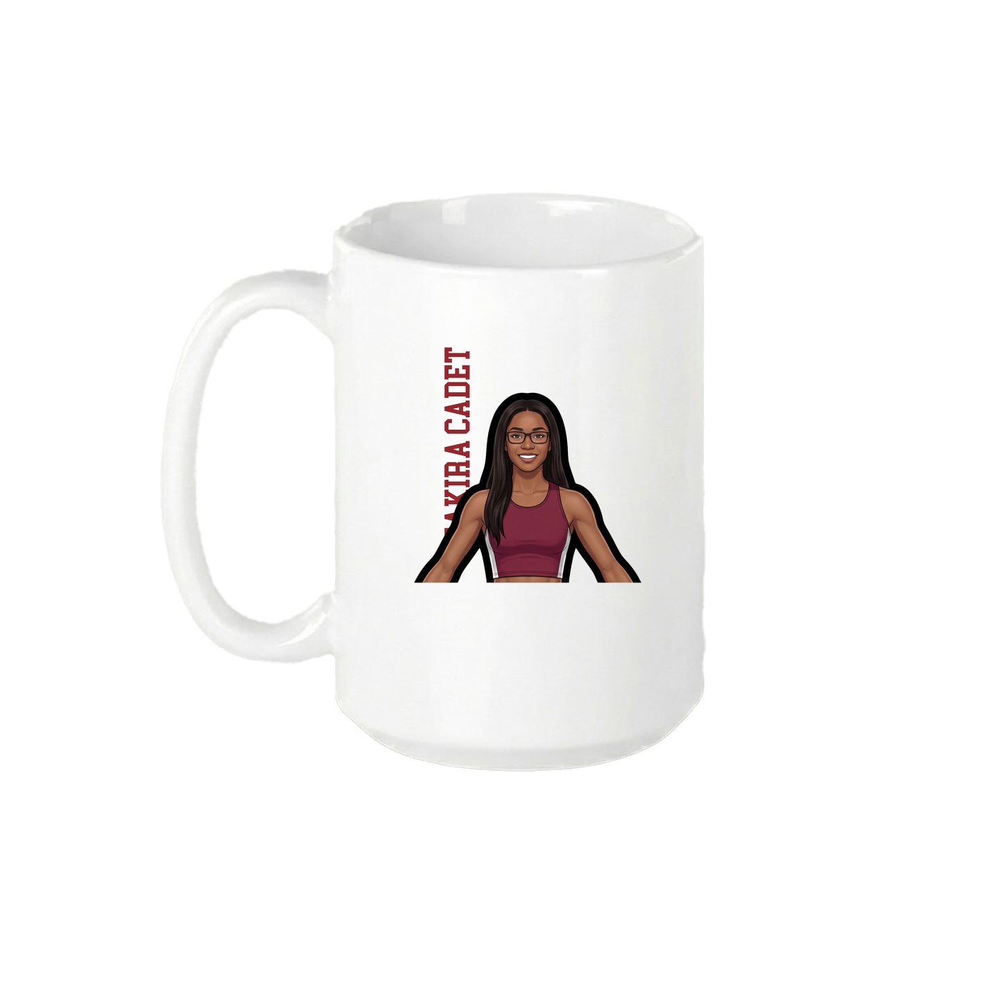 15oz Coffee Mug — Name Vertical in White