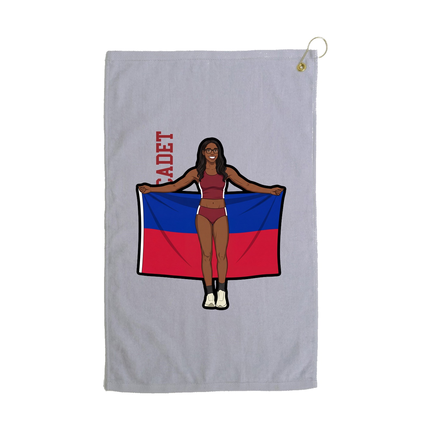 Golf Towel — Name Vertical in Grey
