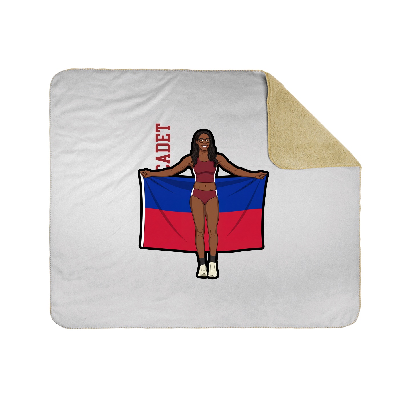 Throw Blanket — Name Vertical in White
