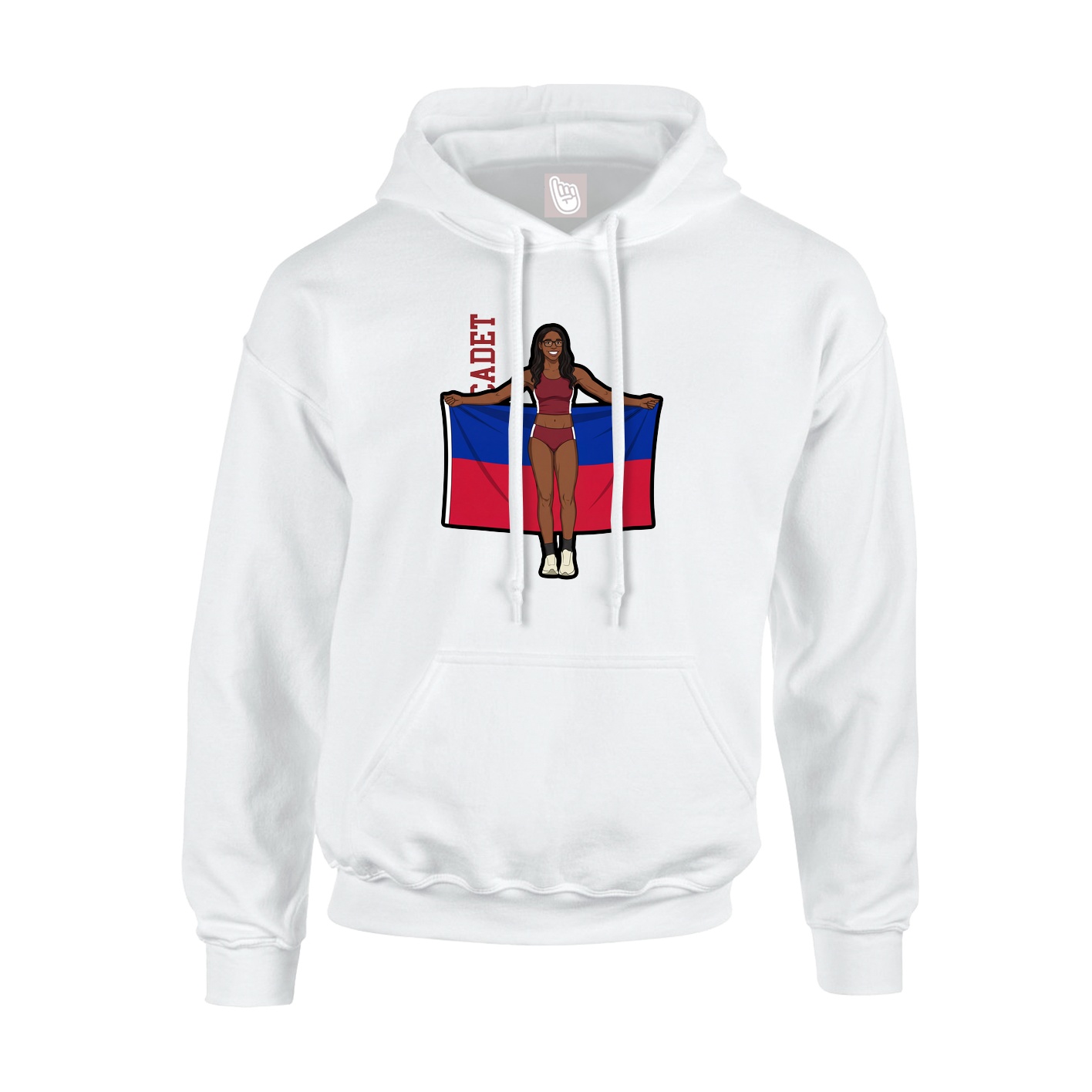 Youth Hoodie — Name Vertical in White
