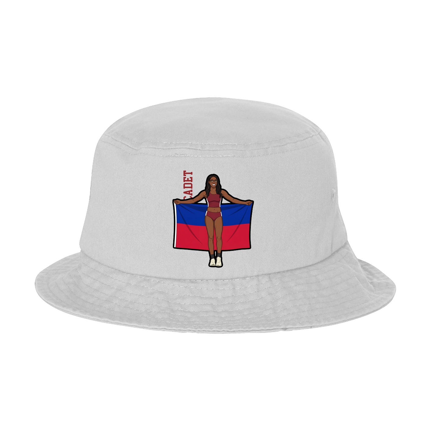 Bucket Cap — Name Vertical in White