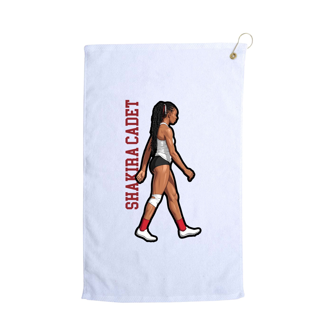 Golf Towel — Name Vertical in White