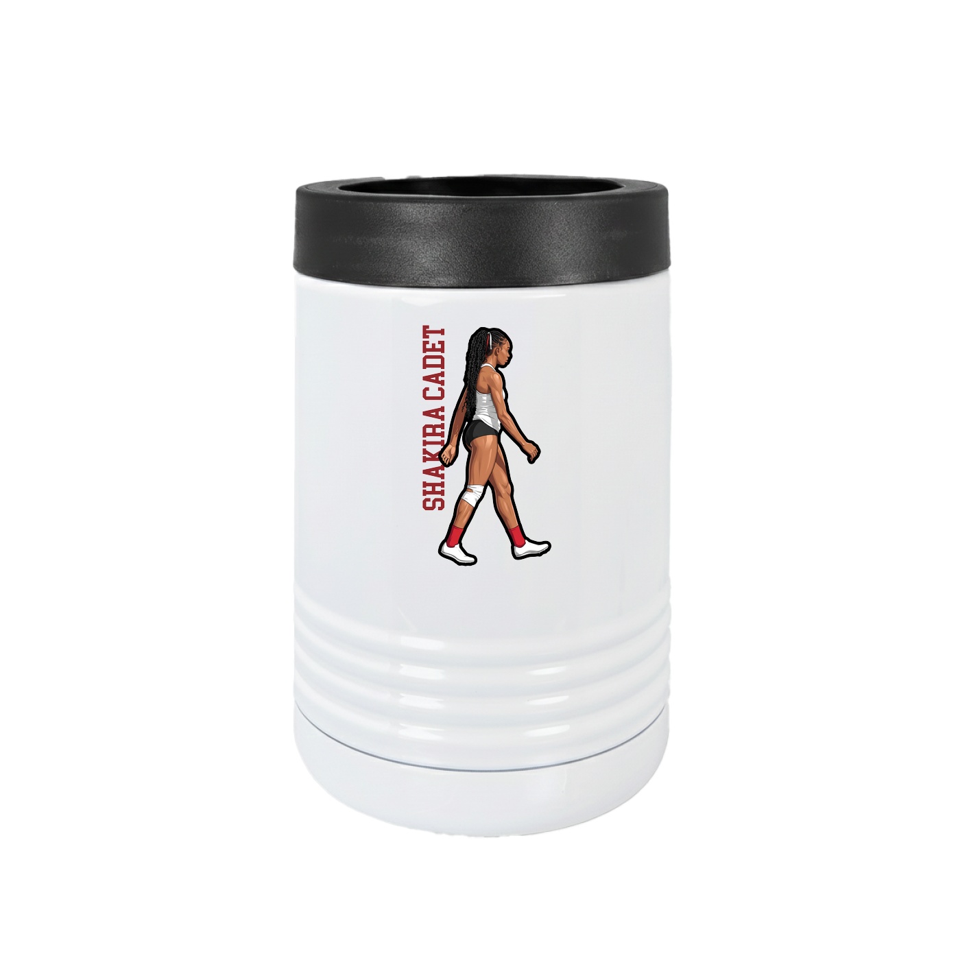 Beverage Holder — Name Vertical in White
