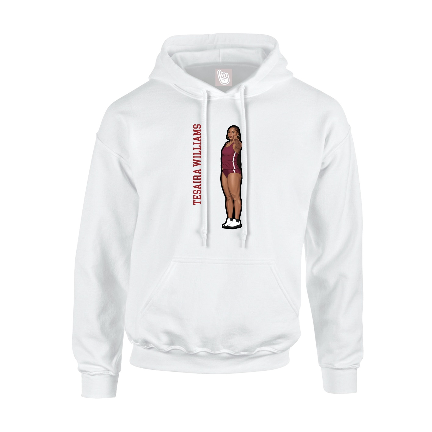 Hoodie — Name Vertical in White