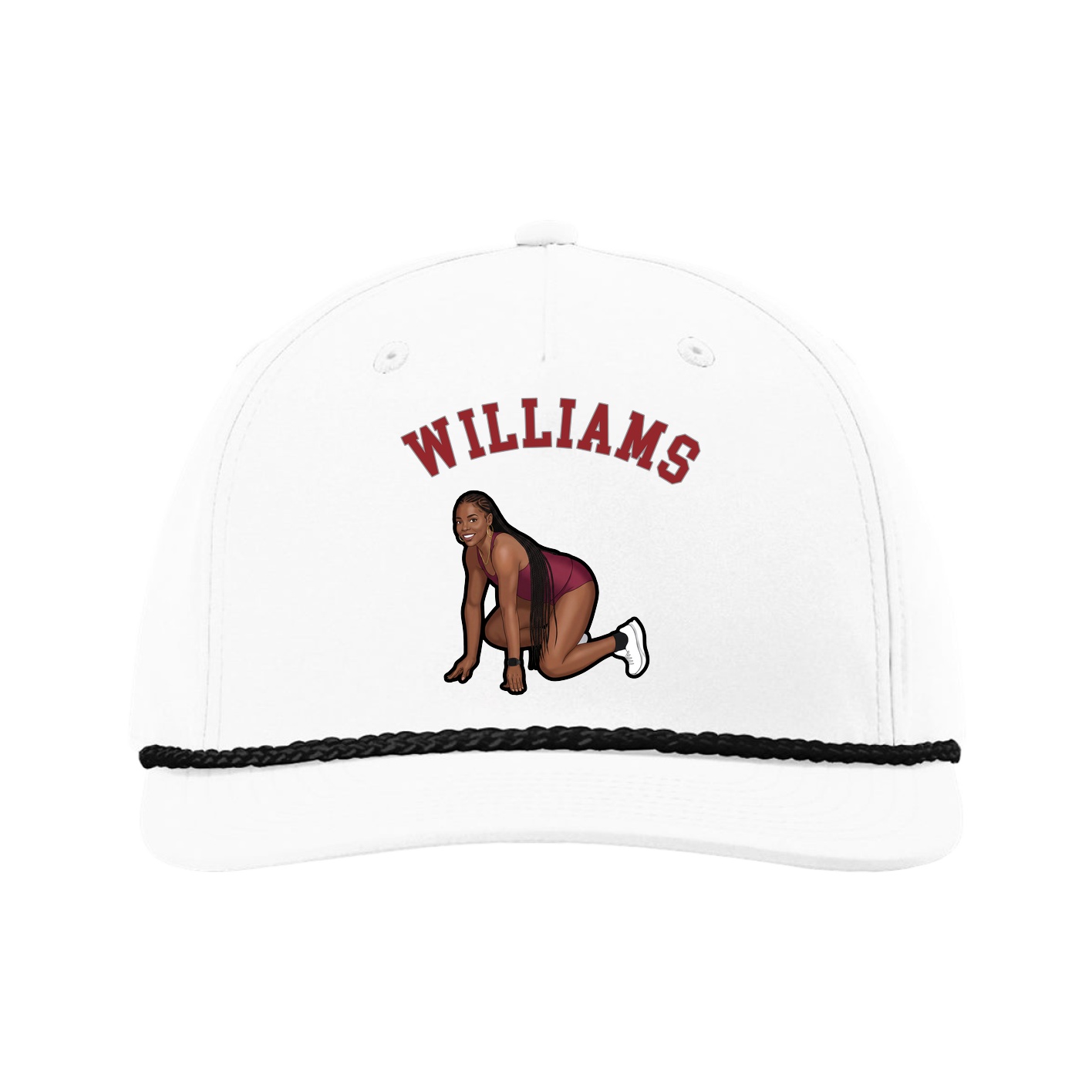 Five-Panel Classic Rope Cap — Shirsey Arch in White