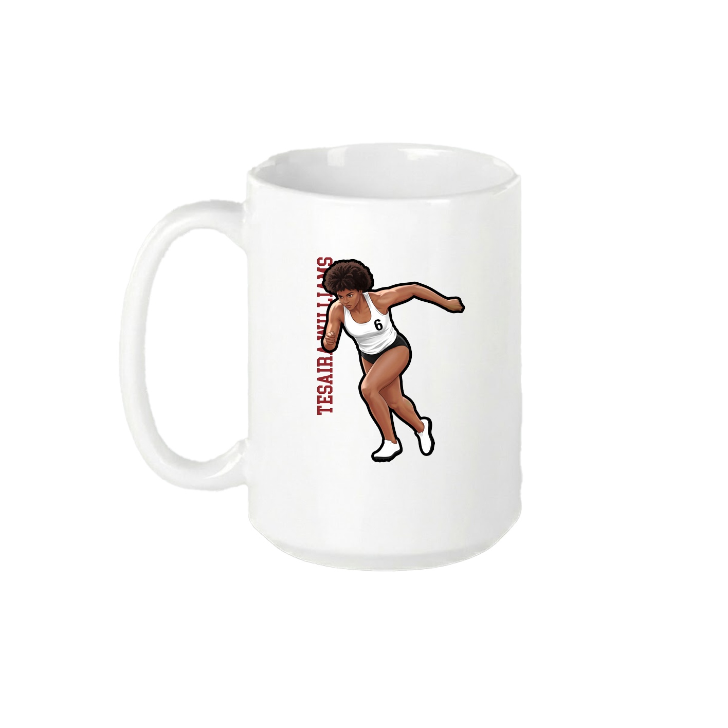 15oz Coffee Mug — Name Vertical in White