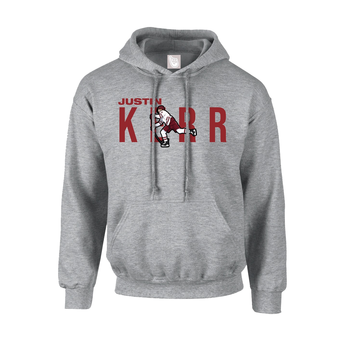 Youth Hoodie — Player Name in Grey