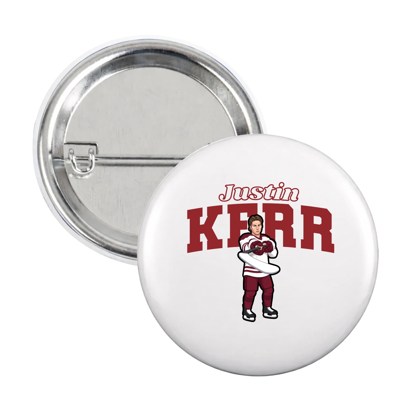 Game Day Button — Name Arch in White