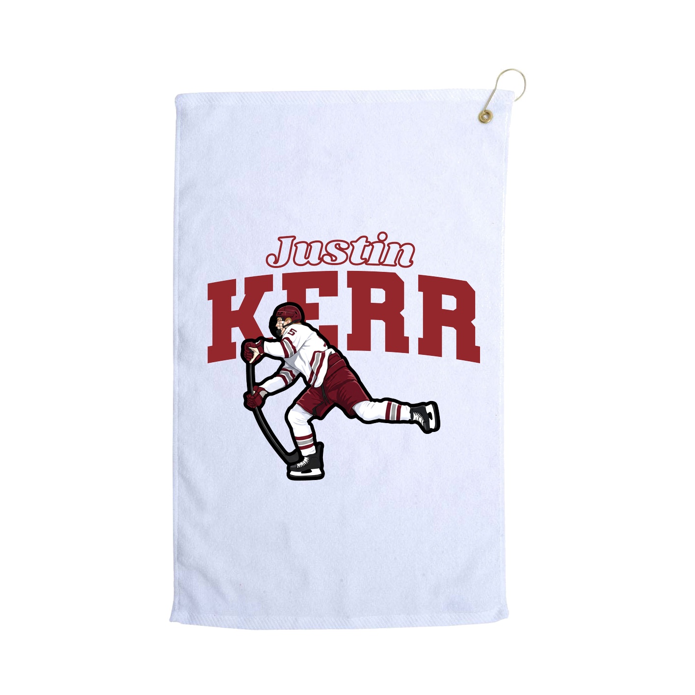 Golf Towel — Name Arch in White