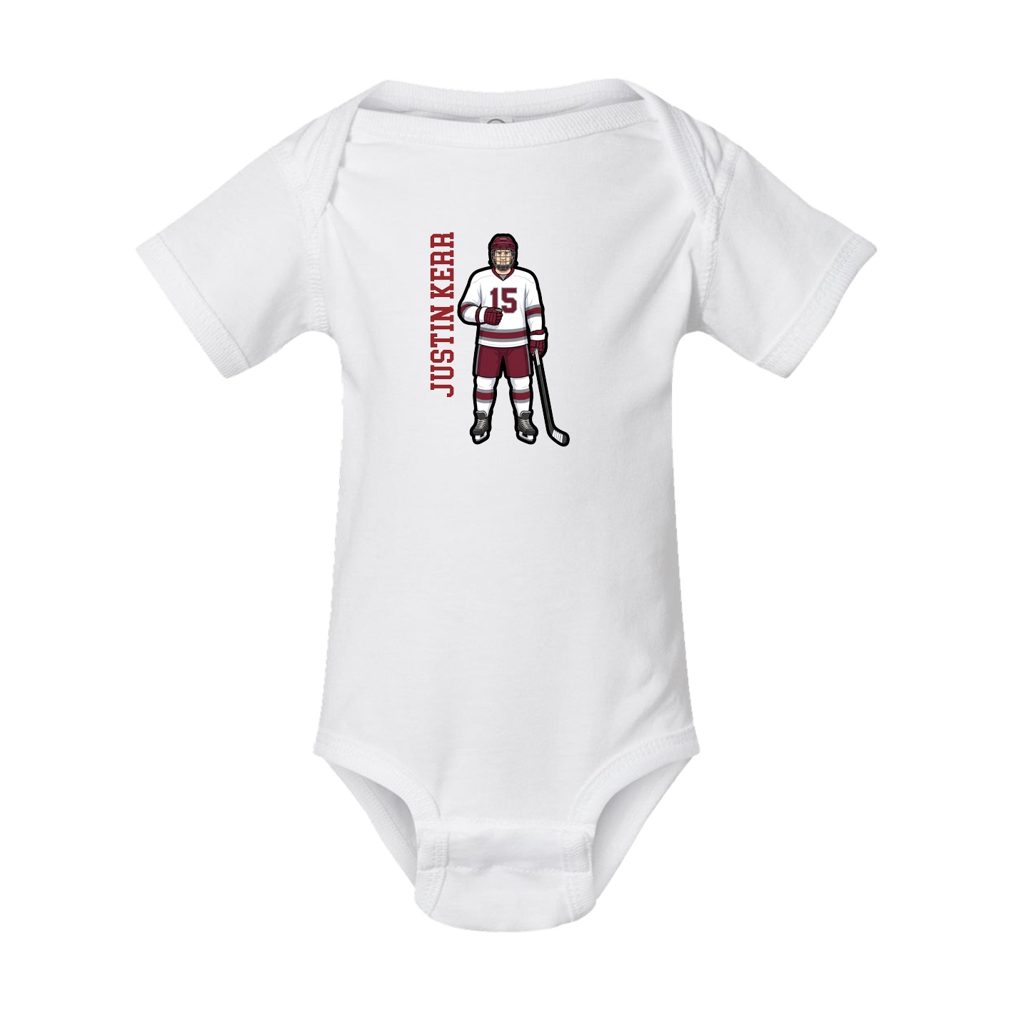 Baby Onesie — Name Vertical in White