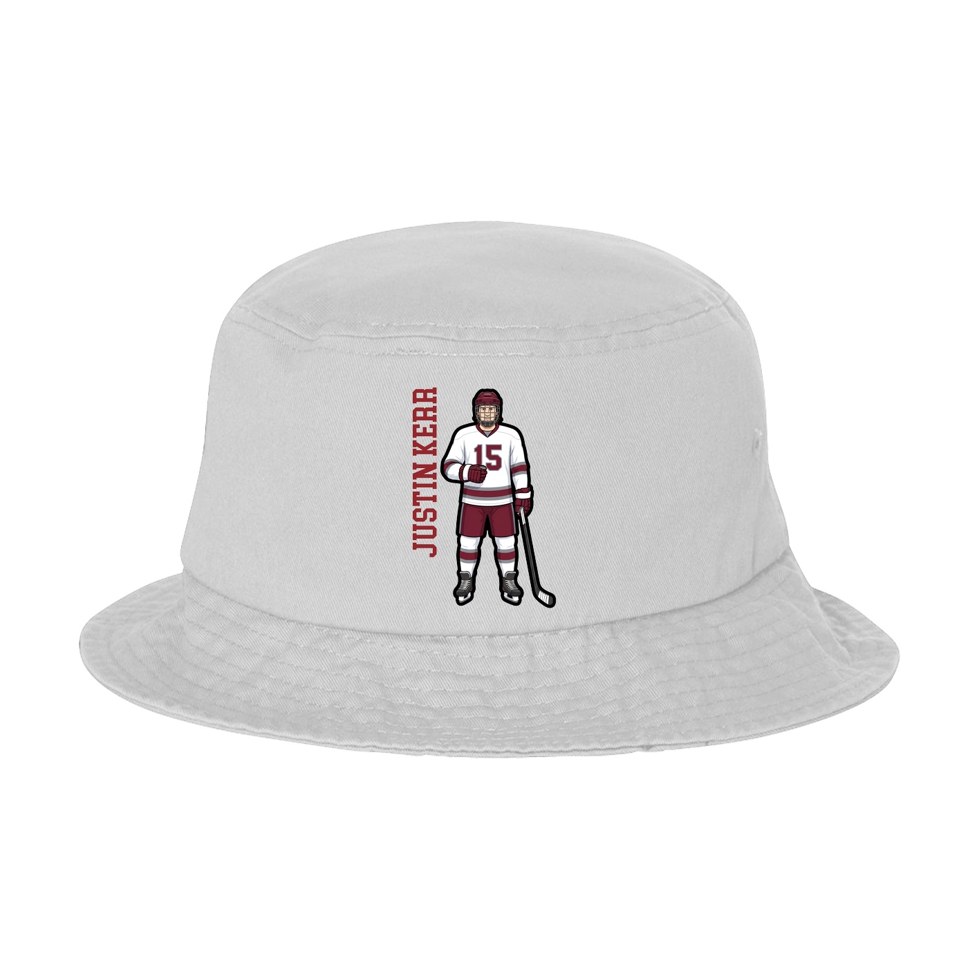 Bucket Cap — Name Vertical in White