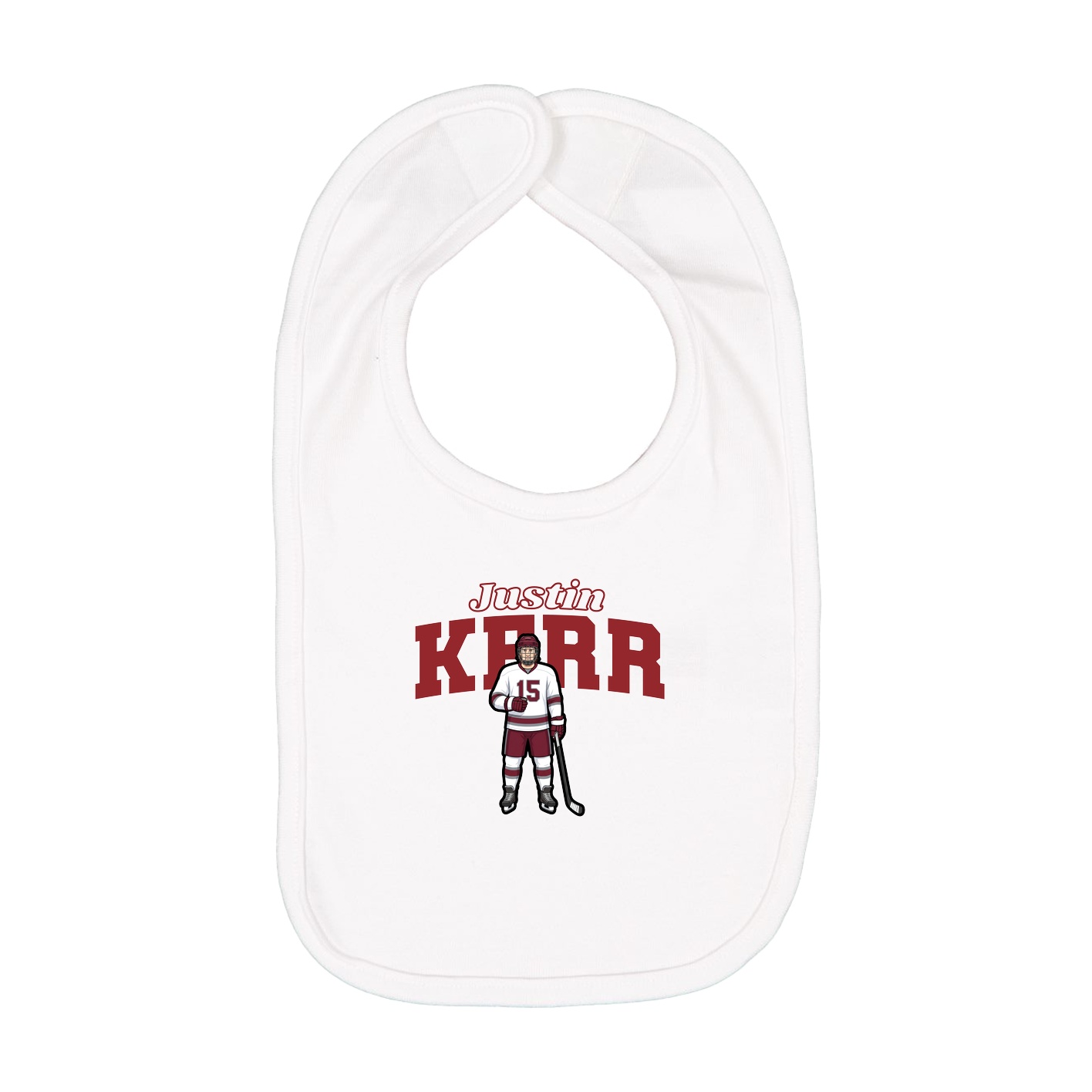 Infant Bib — Name Arch in White