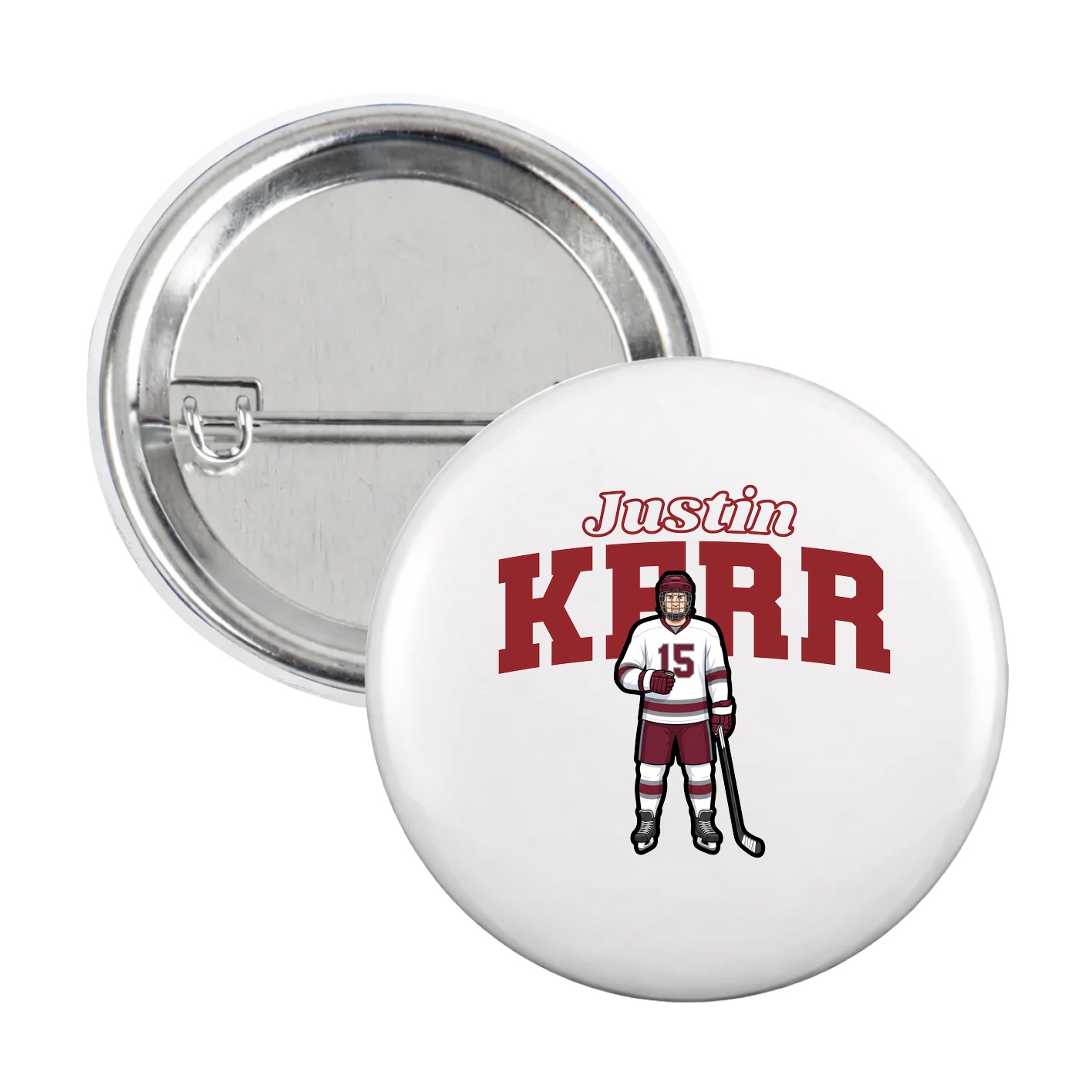 Game Day Button — Name Arch in White