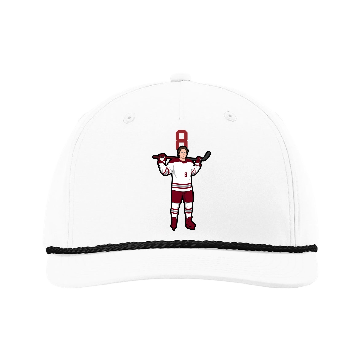 Five-Panel Classic Rope Cap — Number Top in White