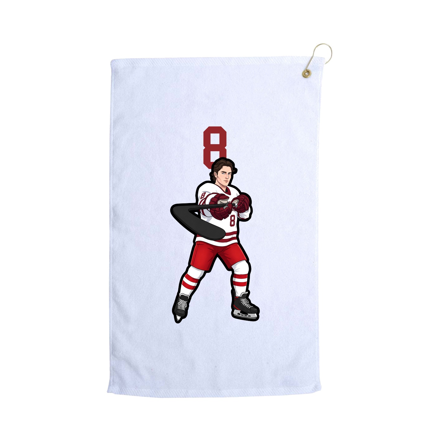 Golf Towel — Number Top in White