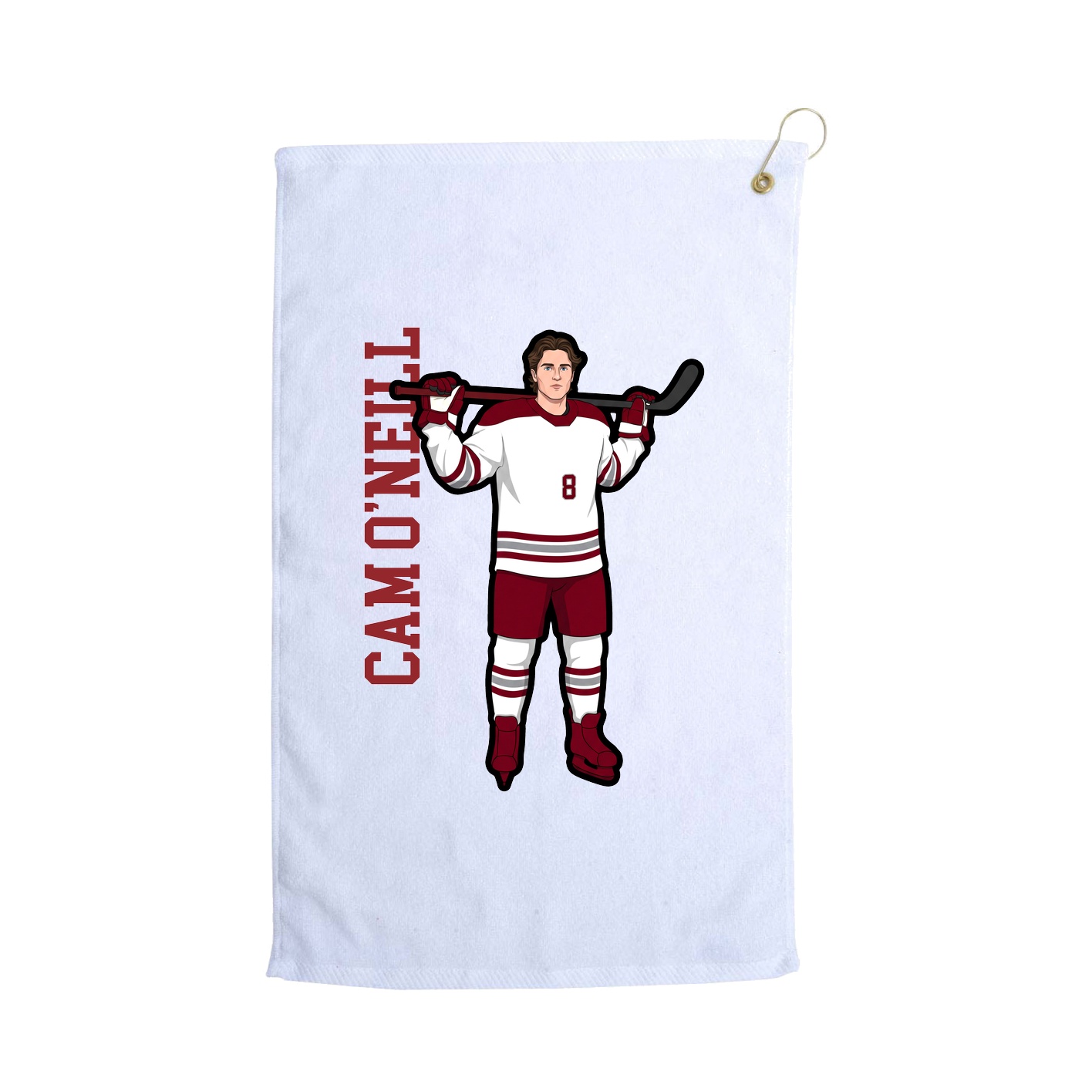 Golf Towel — Name Vertical in White