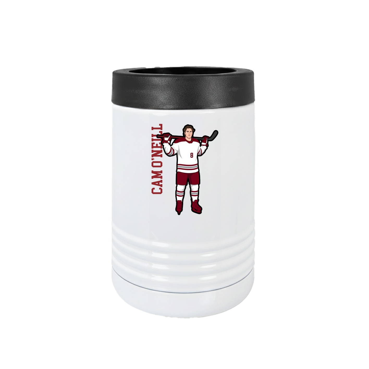 Beverage Holder — Name Vertical in White