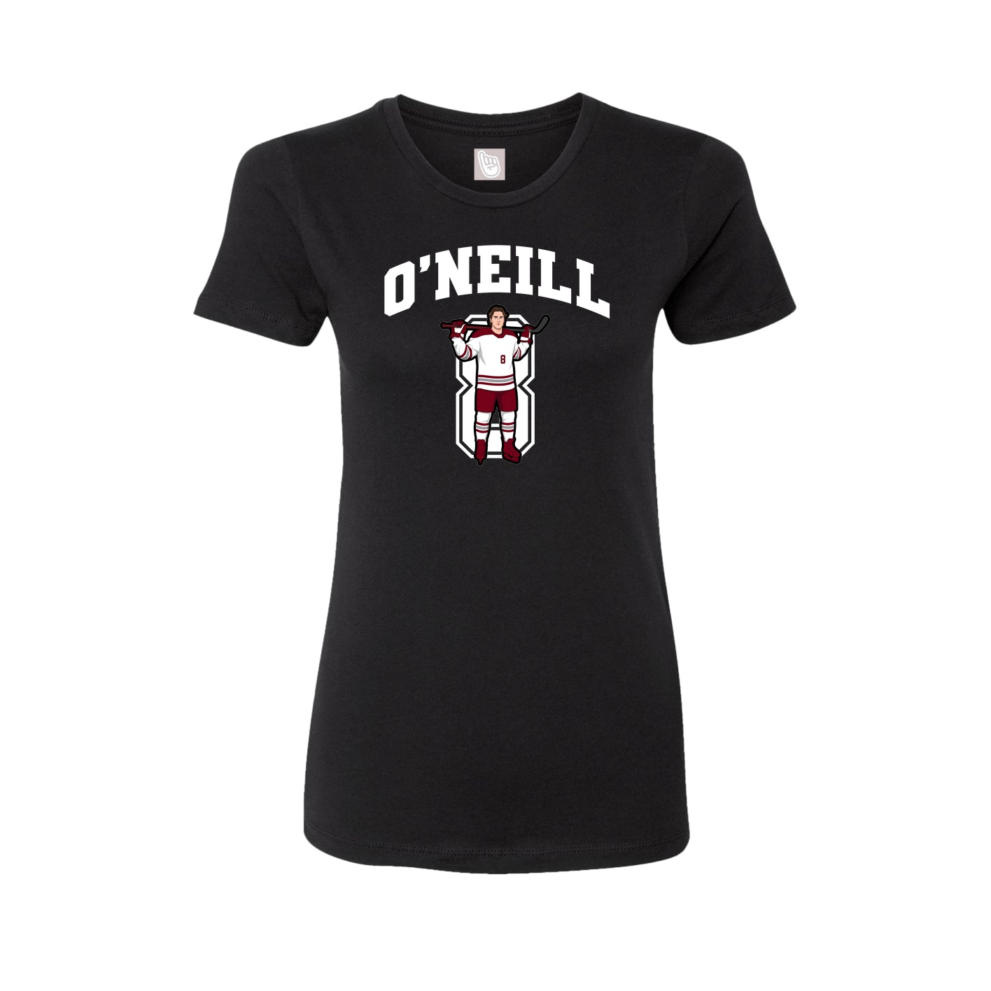 Fitted Women's Tee — Number in Black