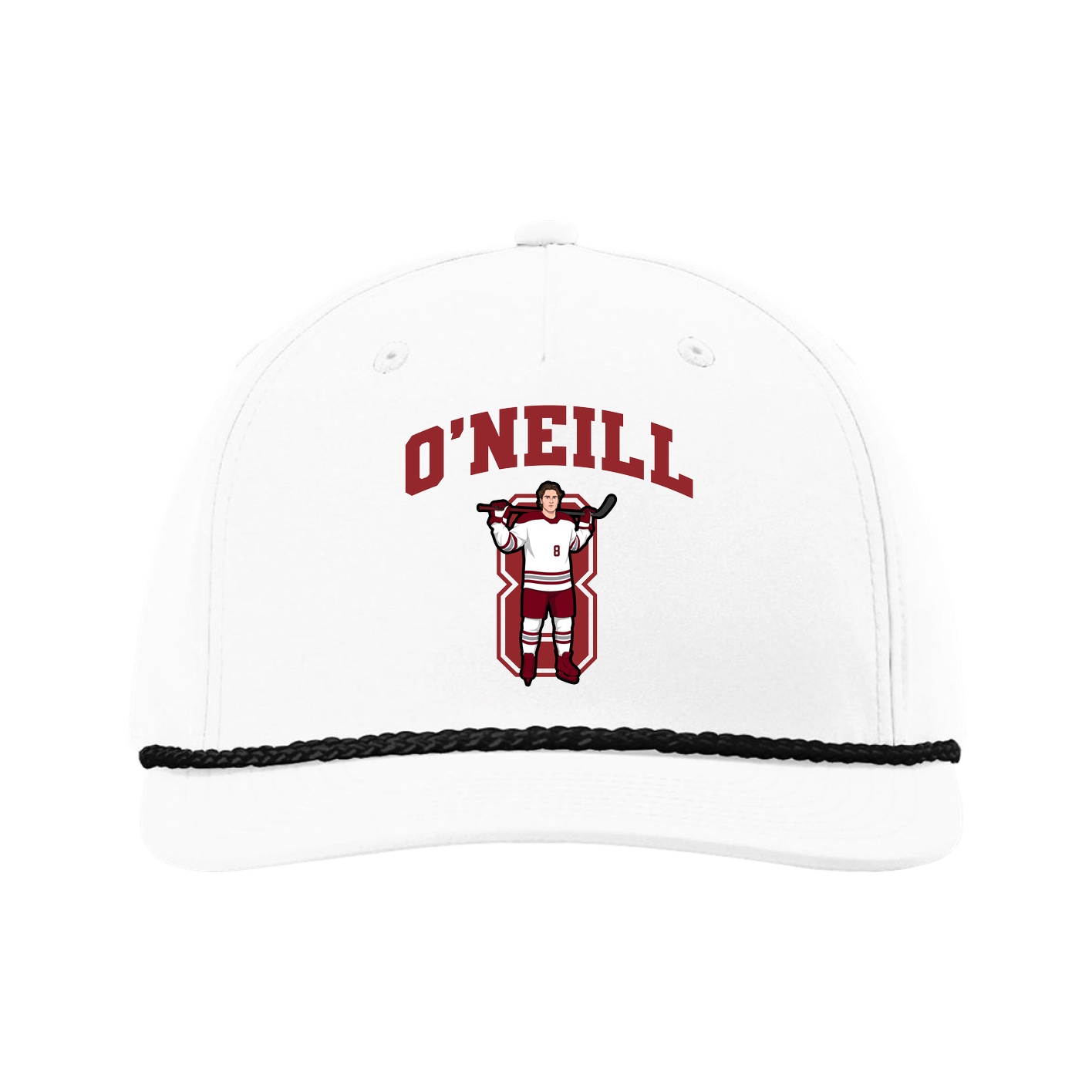 Five-Panel Classic Rope Cap — Number in White