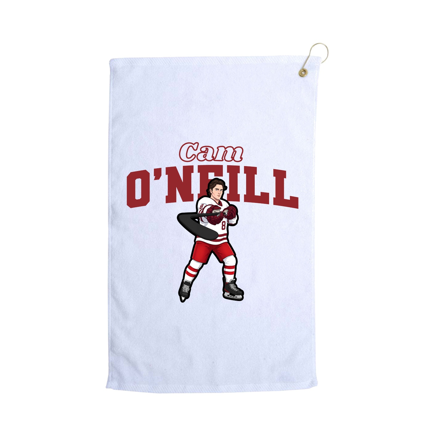 Golf Towel — Name Arch in White