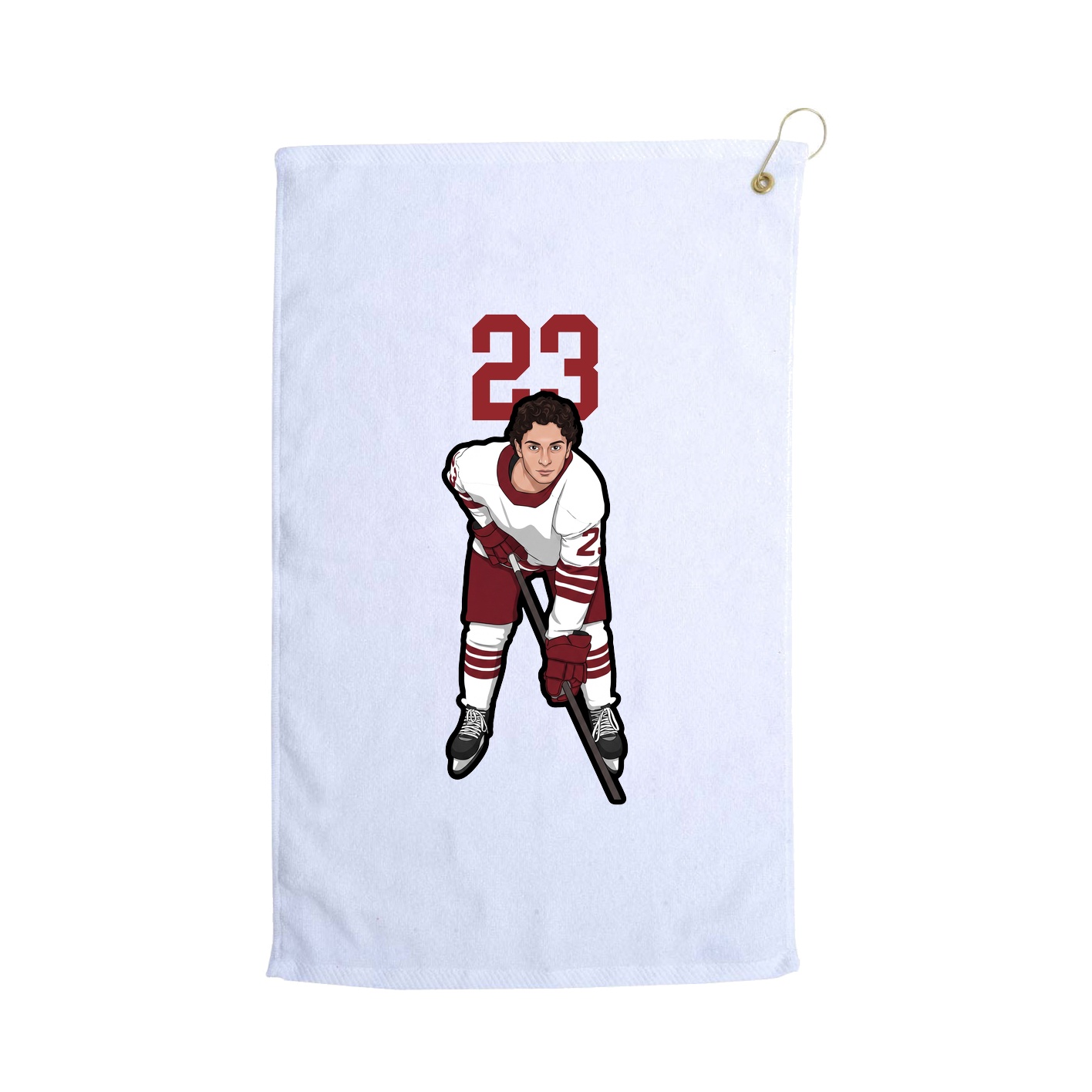 Golf Towel — Number Top in White