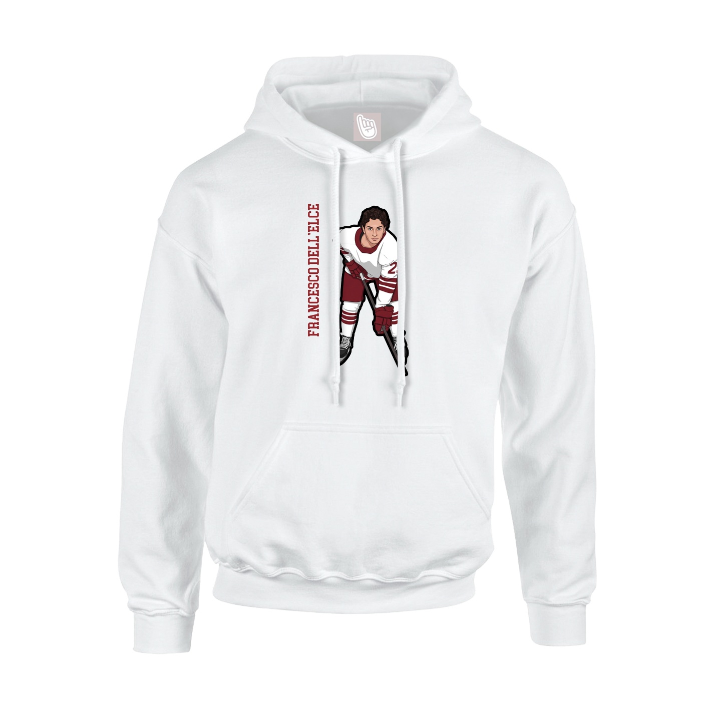 Youth Hoodie — Name Vertical in White