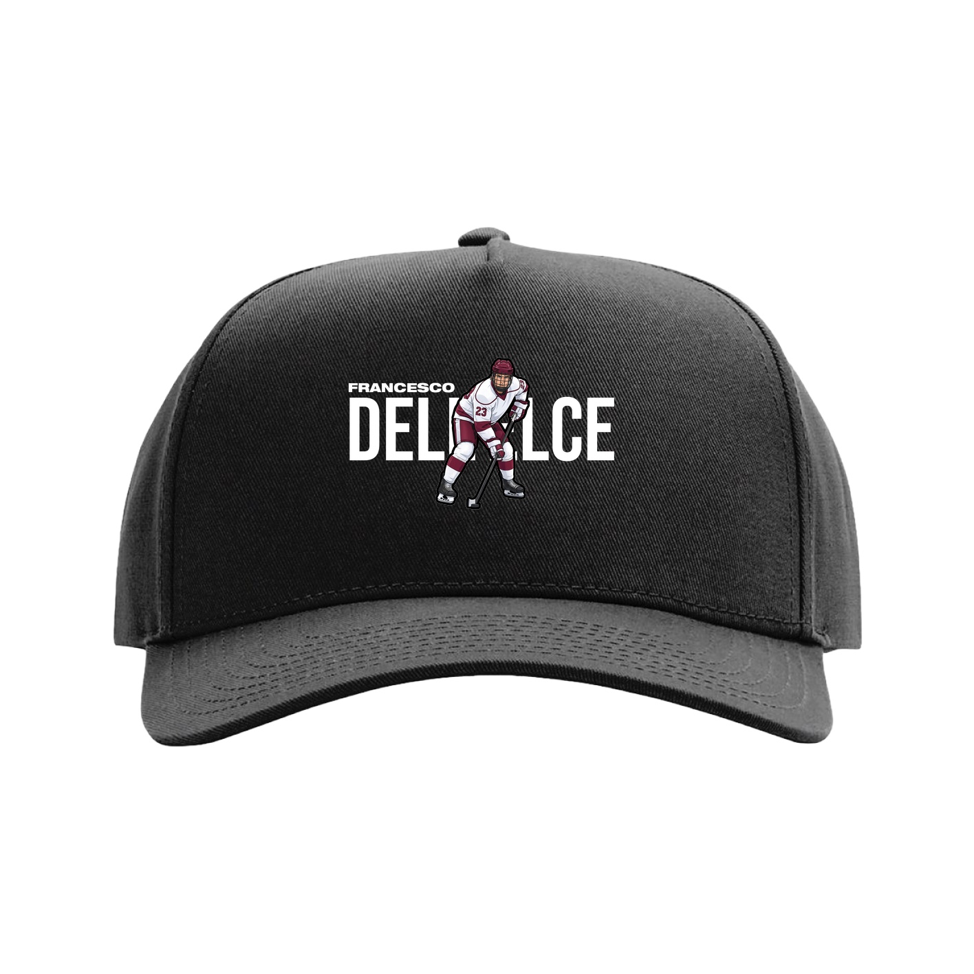 Full Fabric Five-Panel Champ Cap — Player Name in Black