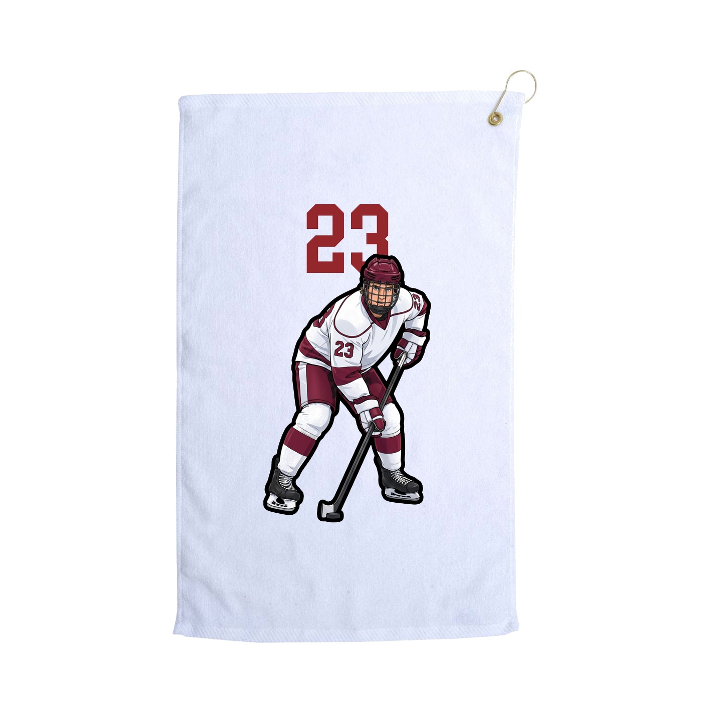 Golf Towel — Number Top in White