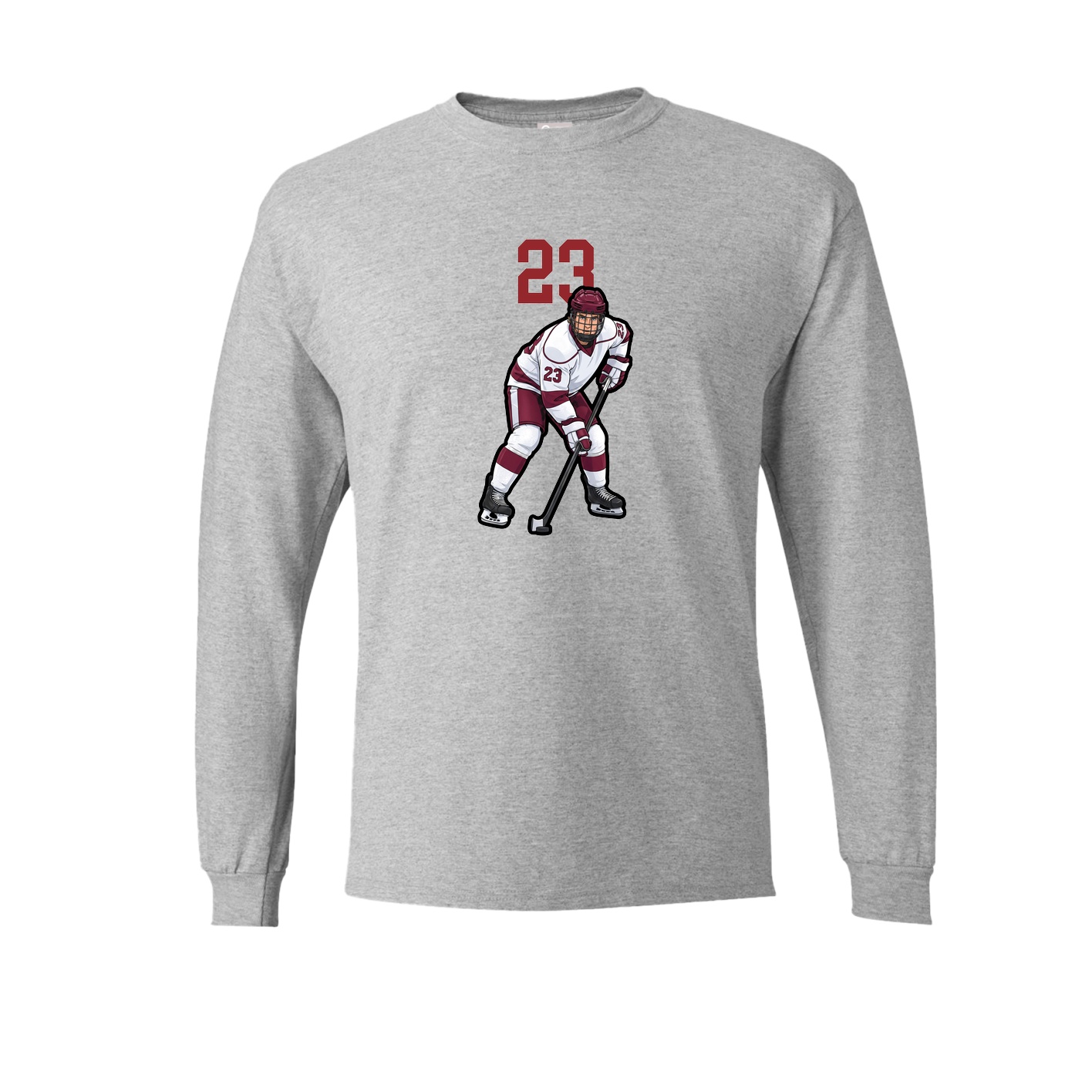 Long Sleeve Tee — Number Top in Grey