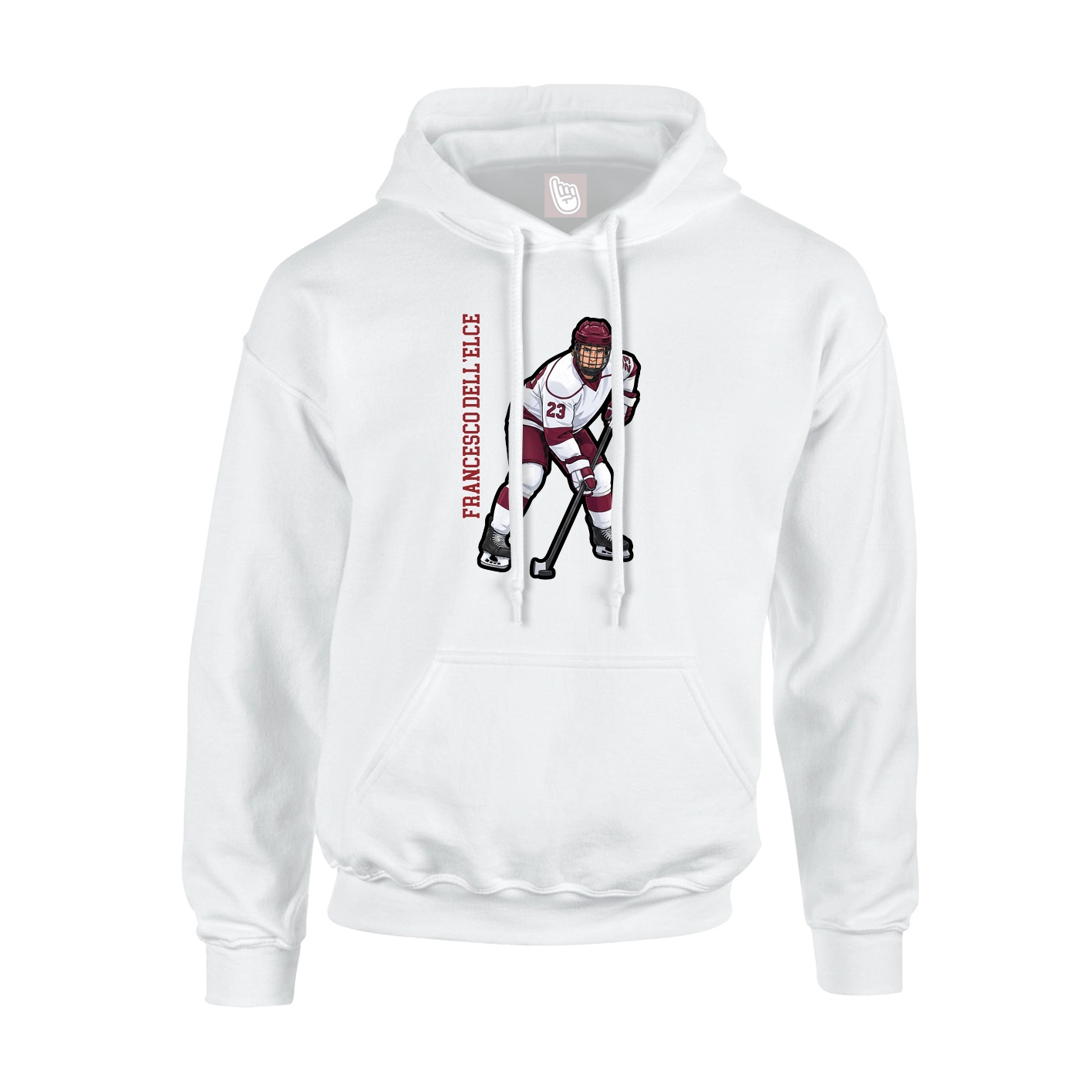 Hoodie — Name Vertical in White