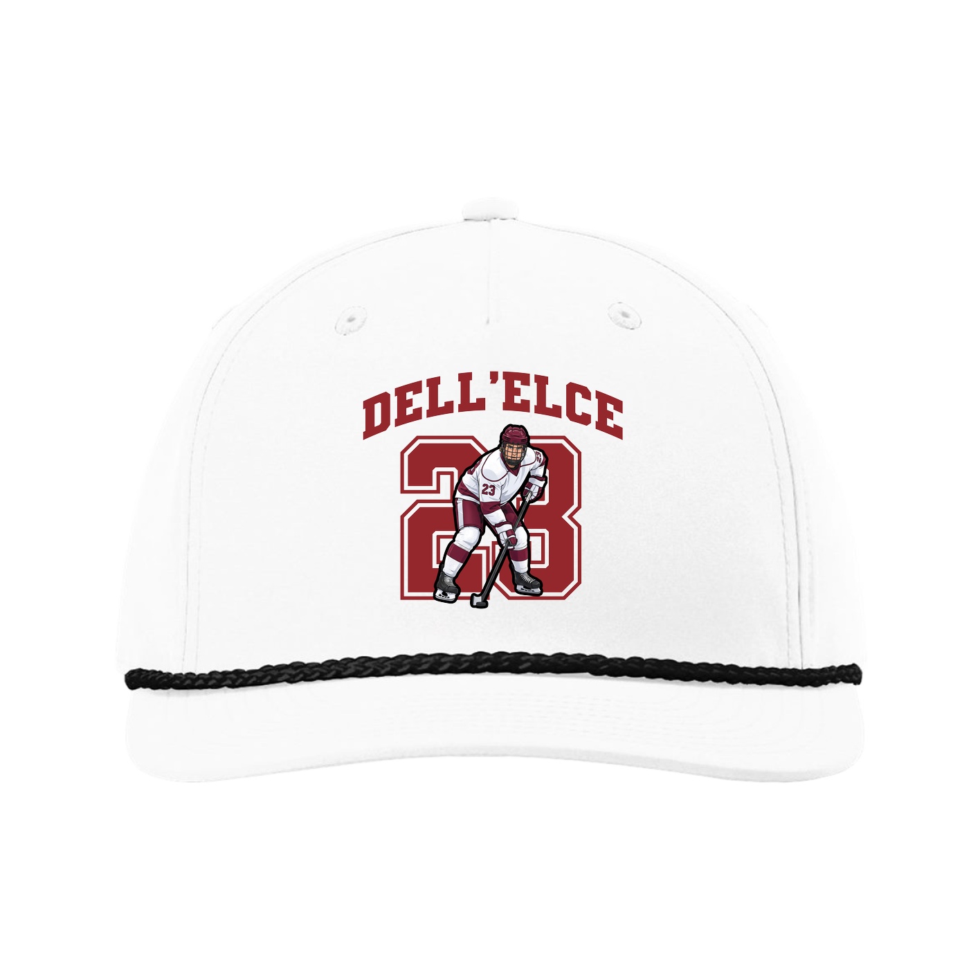 Five-Panel Classic Rope Cap — Number in White