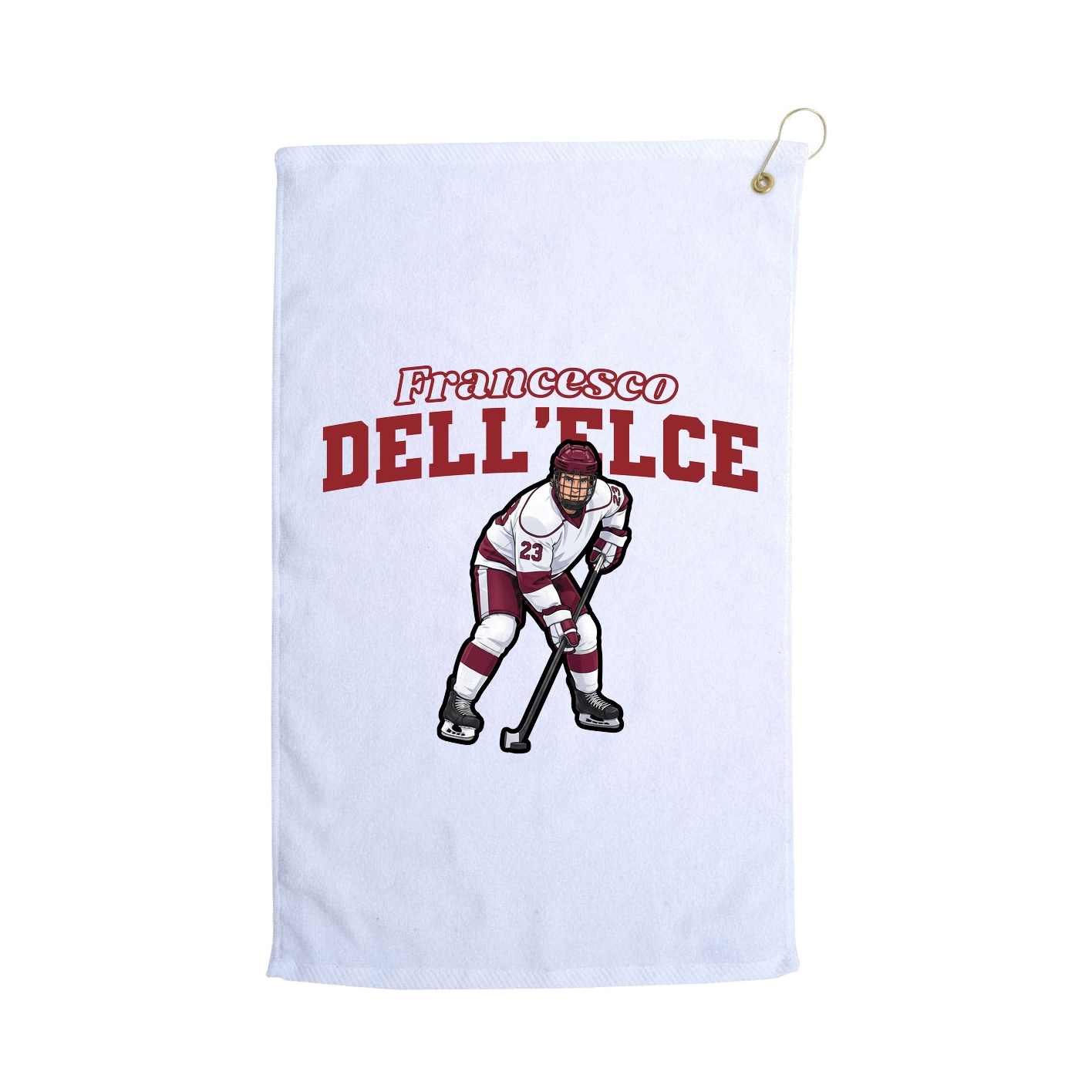 Golf Towel — Name Arch in White