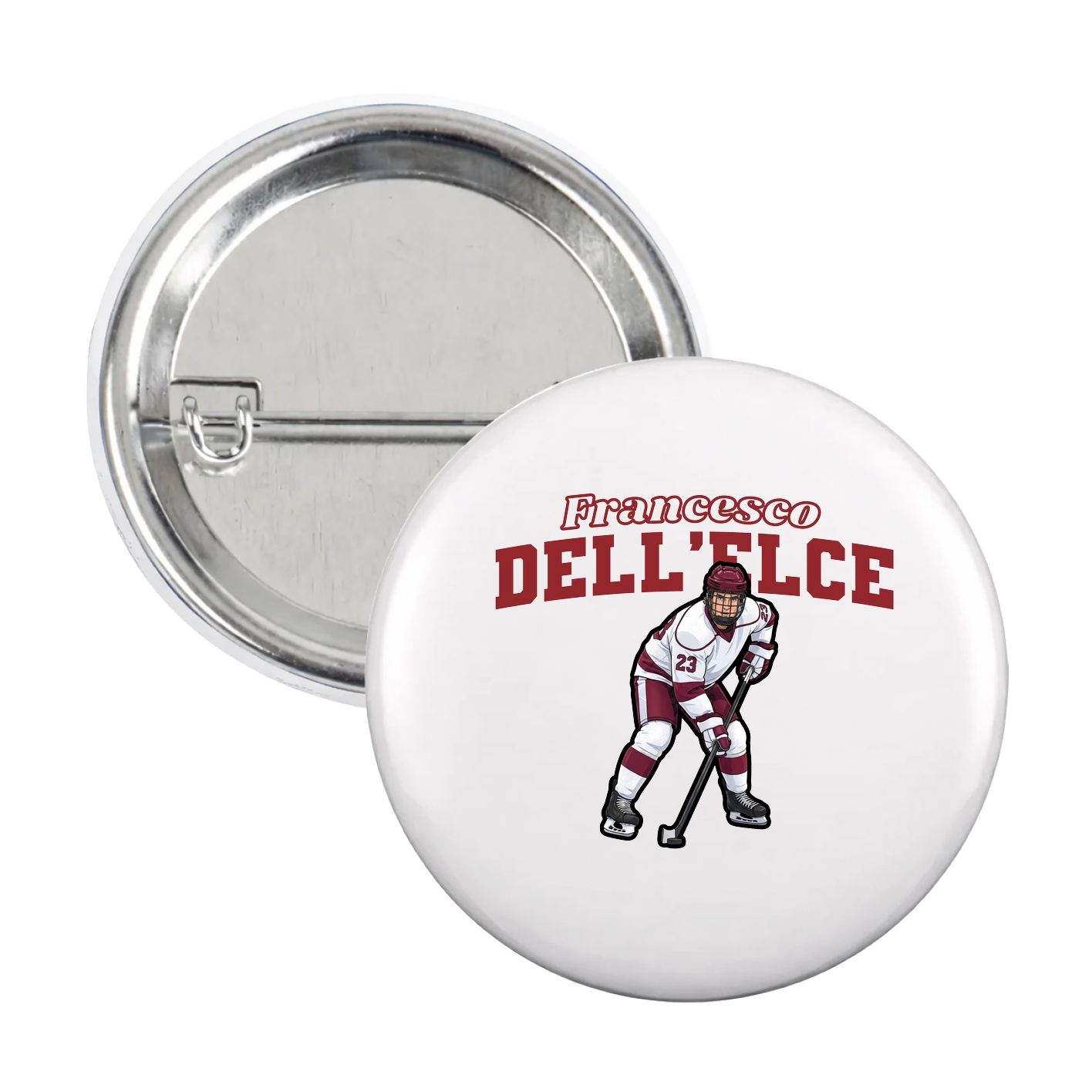 Game Day Button — Name Arch in White